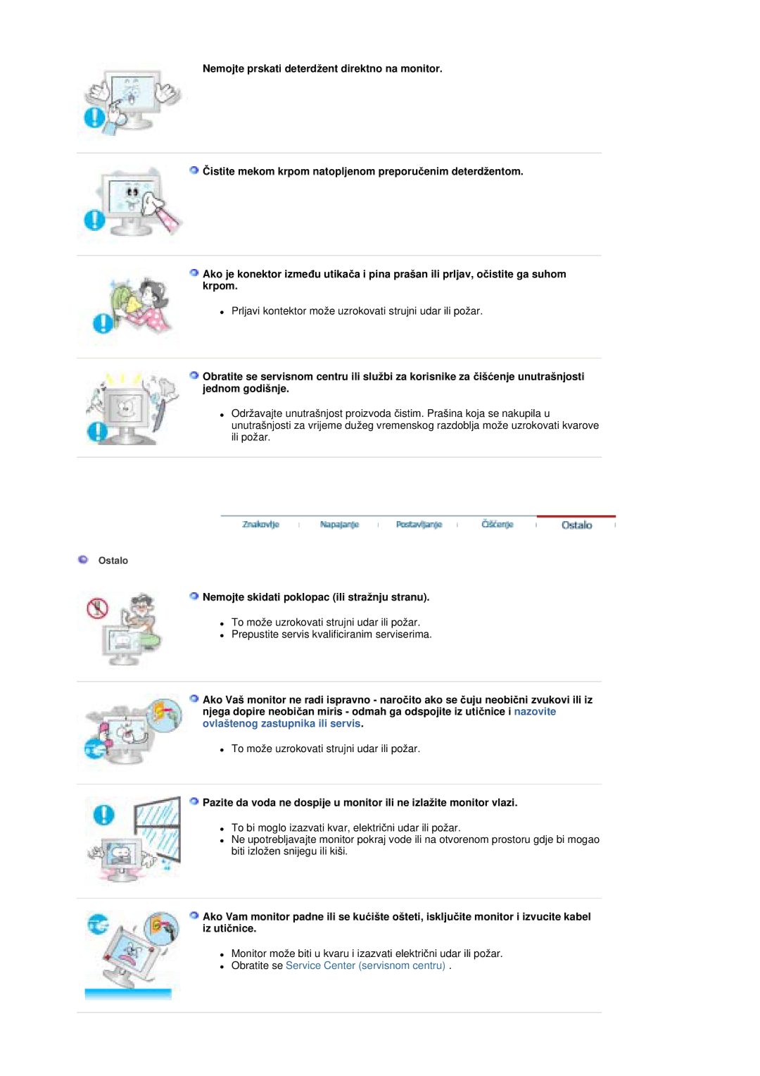 Samsung MZ19FSSS/EDC manual Nemojte skidati poklopac ili stražnju stranu 