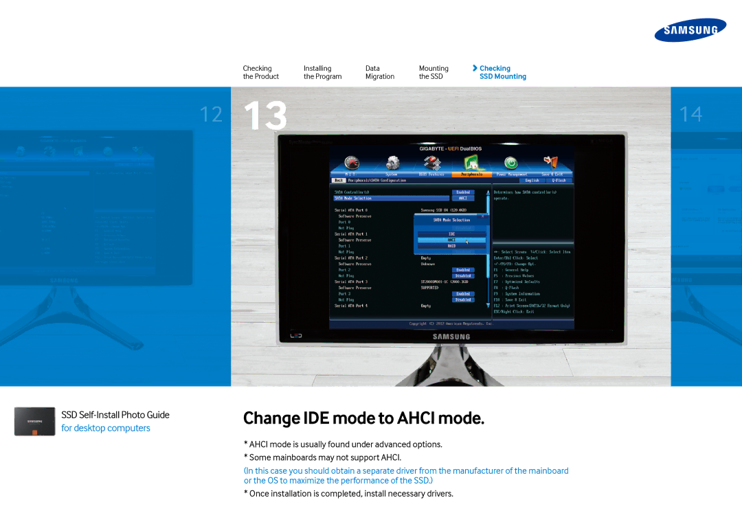 Samsung MZ7PD512Z, MZ7TE250LW, MZ7PD512BW manual Change IDE mode to Ahci mode 