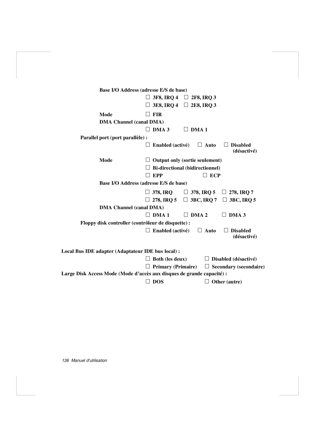 Samsung N640CN2013/SEF, N640CP4007/SEF, N640GR4001/SEF, N640GP4001/SEF, N640CN2011/SEF DMA Channel canal DMA, Other autre 