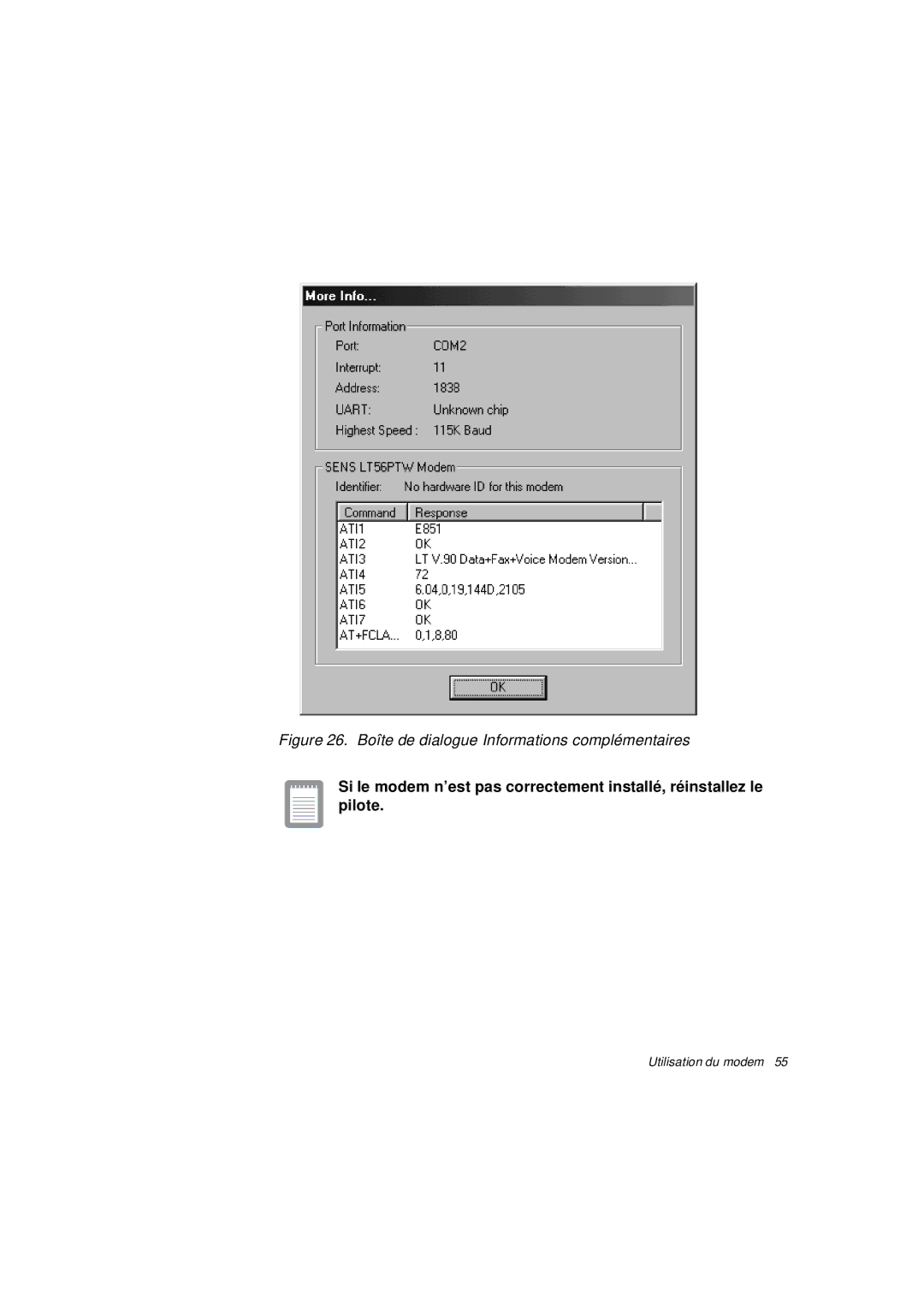 Samsung N640CN2013/SEF, N640CP4007/SEF, N640GR4001/SEF, N640GP4001/SEF manual Boîte de dialogue Informations complémentaires 