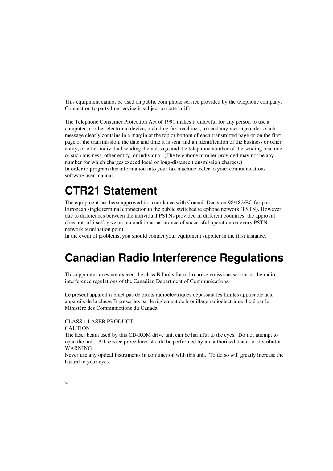 Samsung N640CP2004/SEF, N640CP4007/SEF, N640CP4024/EHQ manual CTR21 Statement, Canadian Radio Interference Regulations 