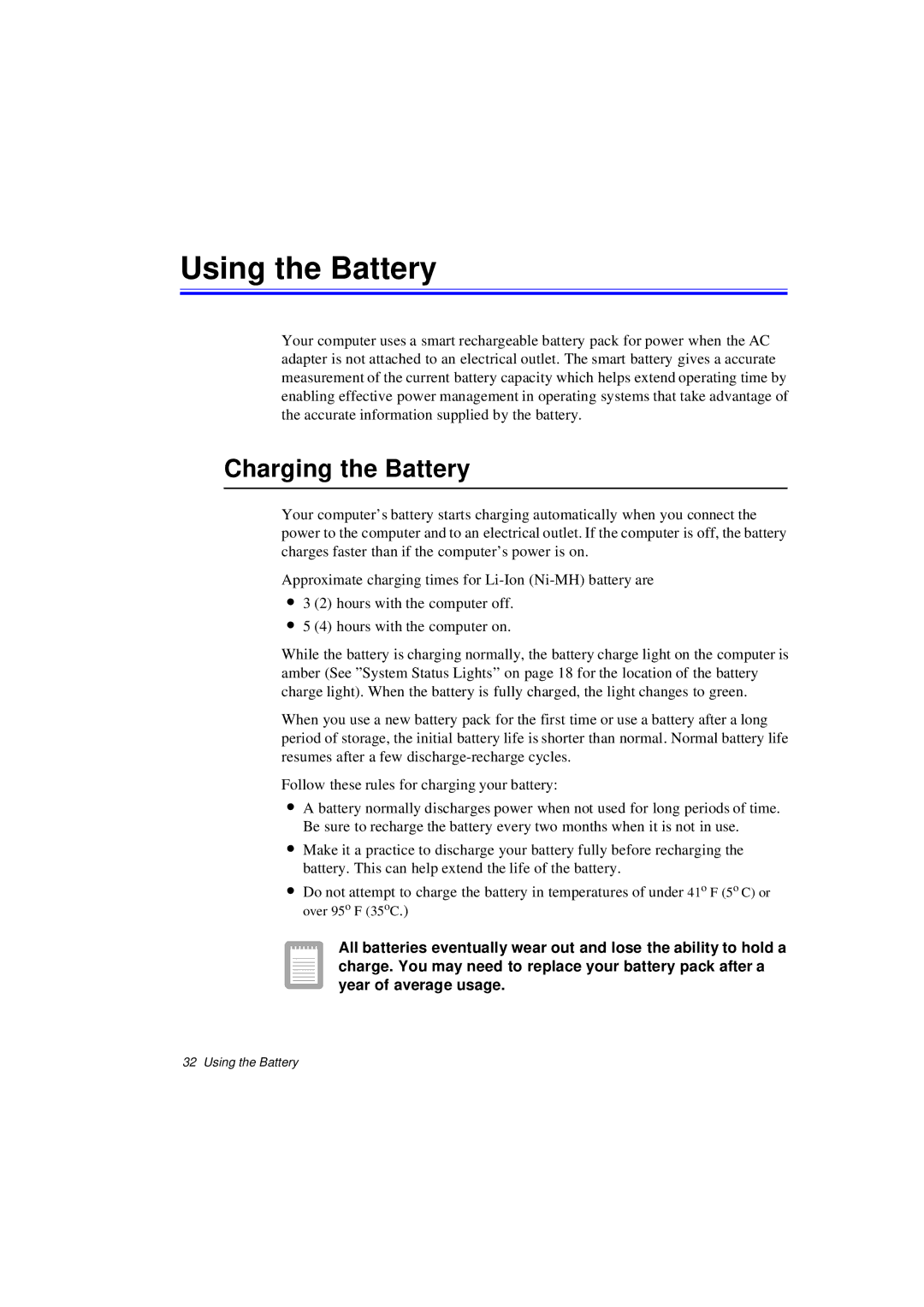 Samsung N640GR4002/SEF, N640CP4007/SEF, N640CP4024/EHQ, N640CP2006/SEF manual Using the Battery, Charging the Battery 