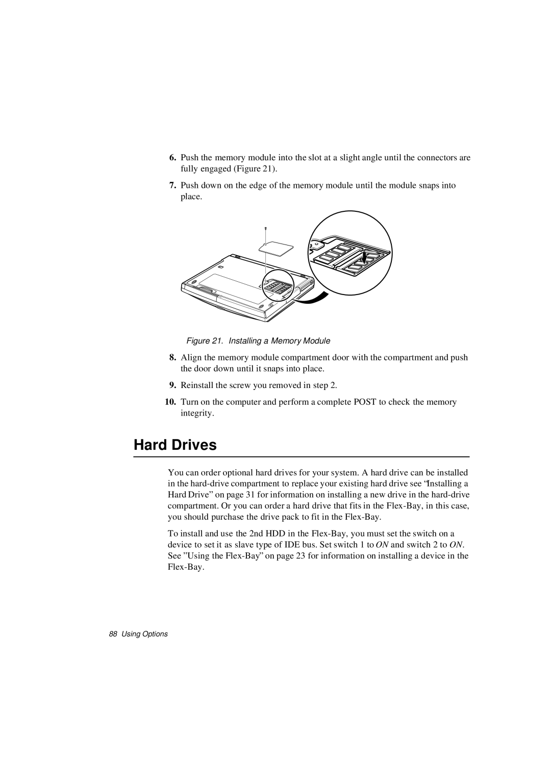 Samsung N640CN2011/SEF, N640CP4007/SEF, N640CP4024/EHQ, N640CP2006/SEF manual Hard Drives, Installing a Memory Module 