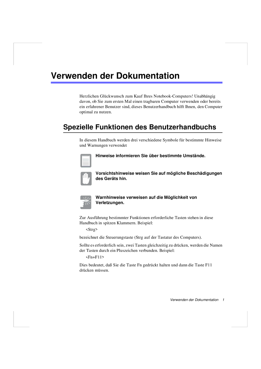 Samsung N640CP4007/SEG, N640GR4002/SEG manual Verwenden der Dokumentation, Spezielle Funktionen des Benutzerhandbuchs 