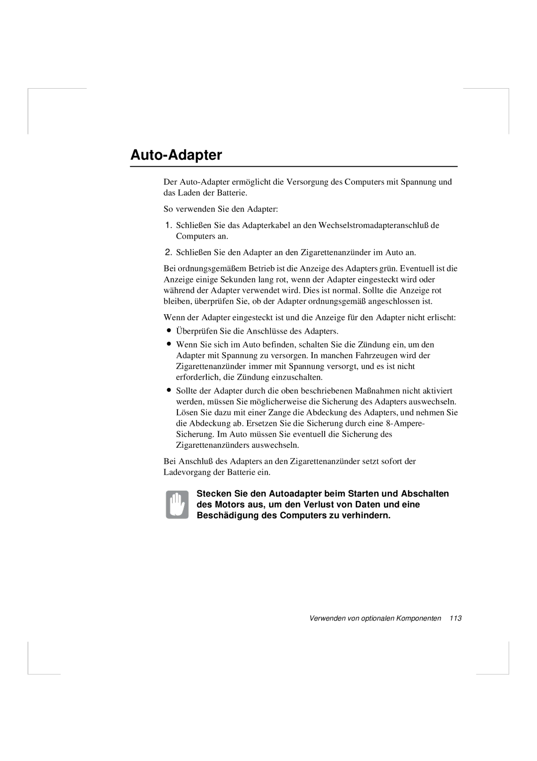 Samsung N640CP4007/SEG, N640GR4002/SEG manual Auto-Adapter 