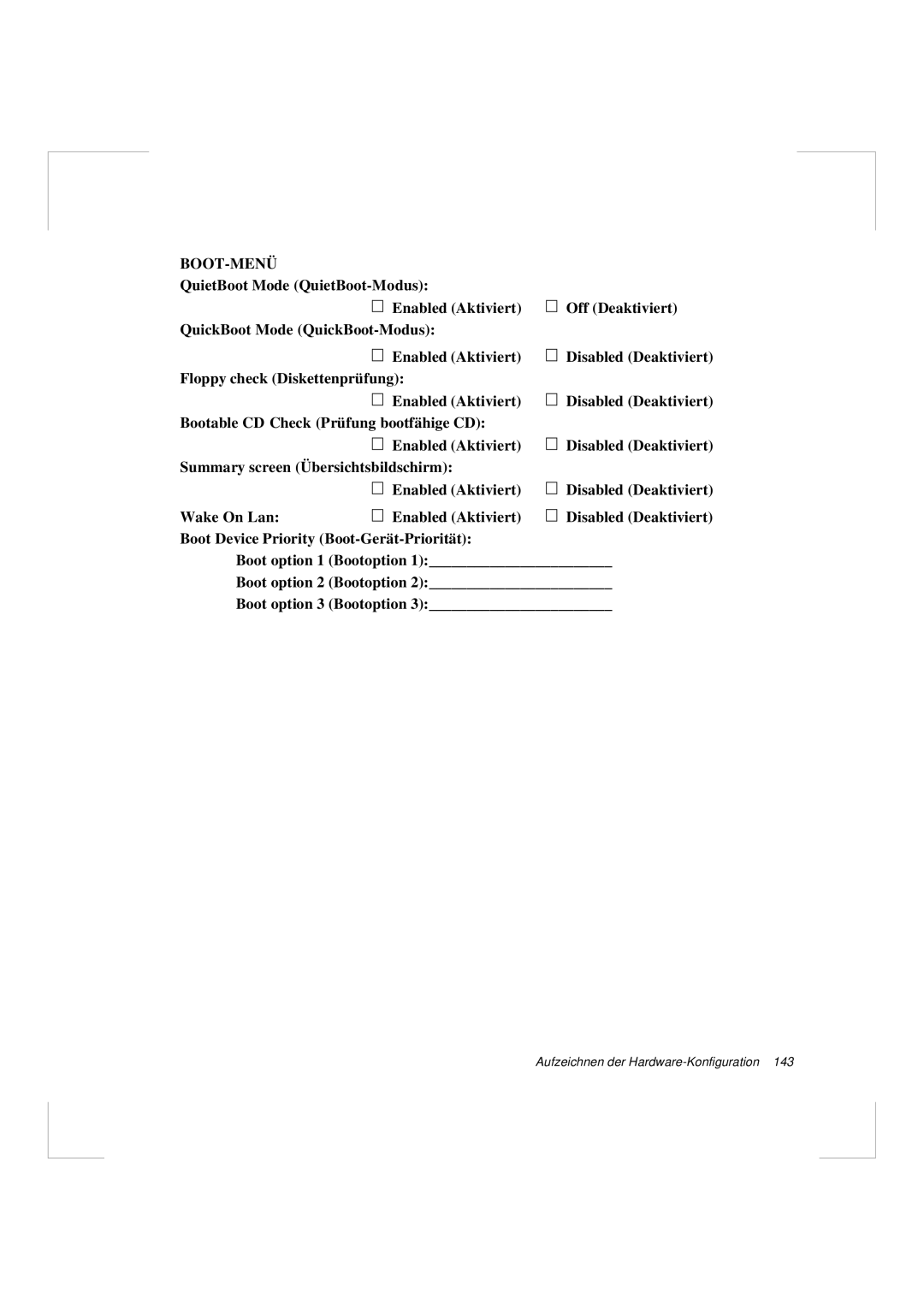 Samsung N640CP4007/SEG, N640GR4002/SEG manual Boot-Menü 