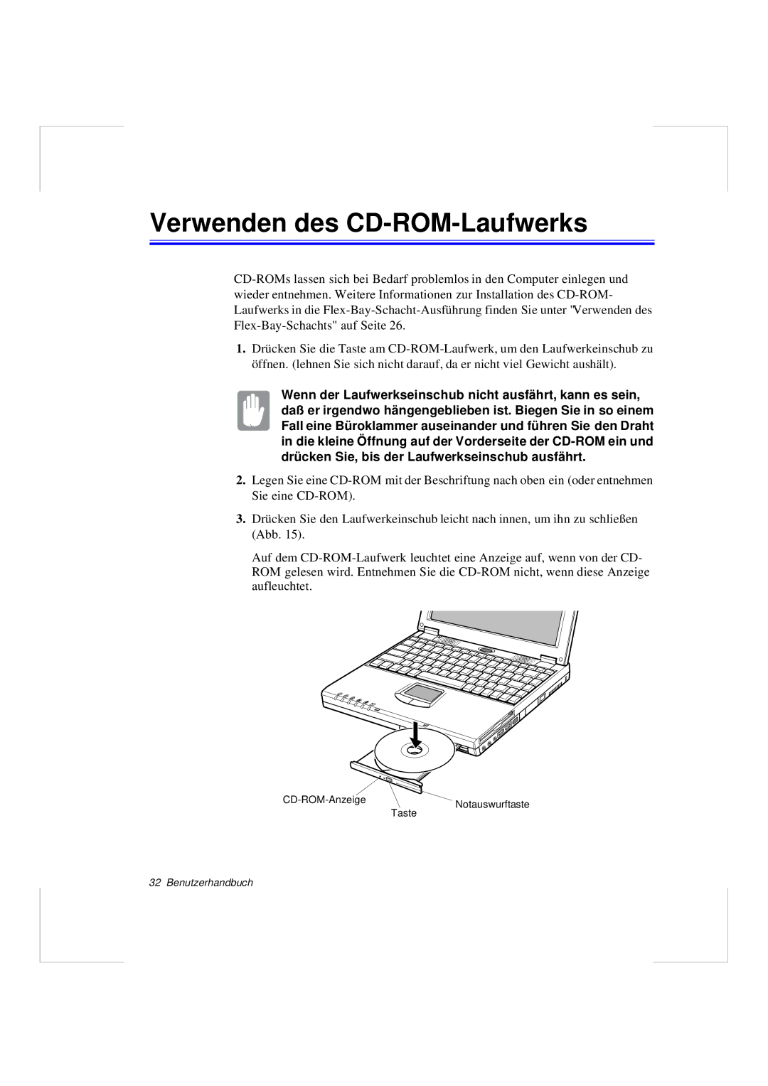 Samsung N640GR4002/SEG, N640CP4007/SEG manual Verwenden des CD-ROM-Laufwerks 