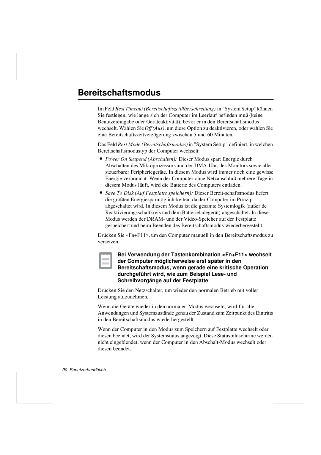 Samsung N640GR4002/SEG, N640CP4007/SEG manual Bereitschaftsmodus 