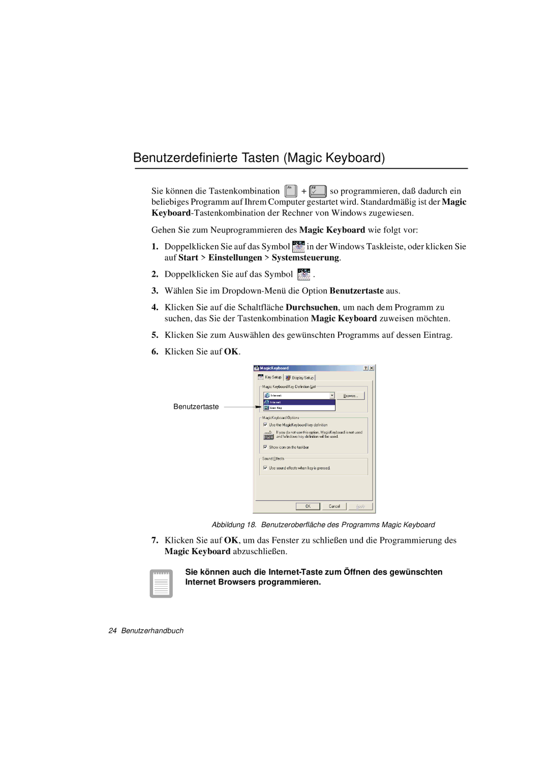 Samsung N760PJ2006/SEG, N760GR2003/SEG, N760FS2023/SEG, N760FS2022/SEG manual Benutzerdefinierte Tasten Magic Keyboard 