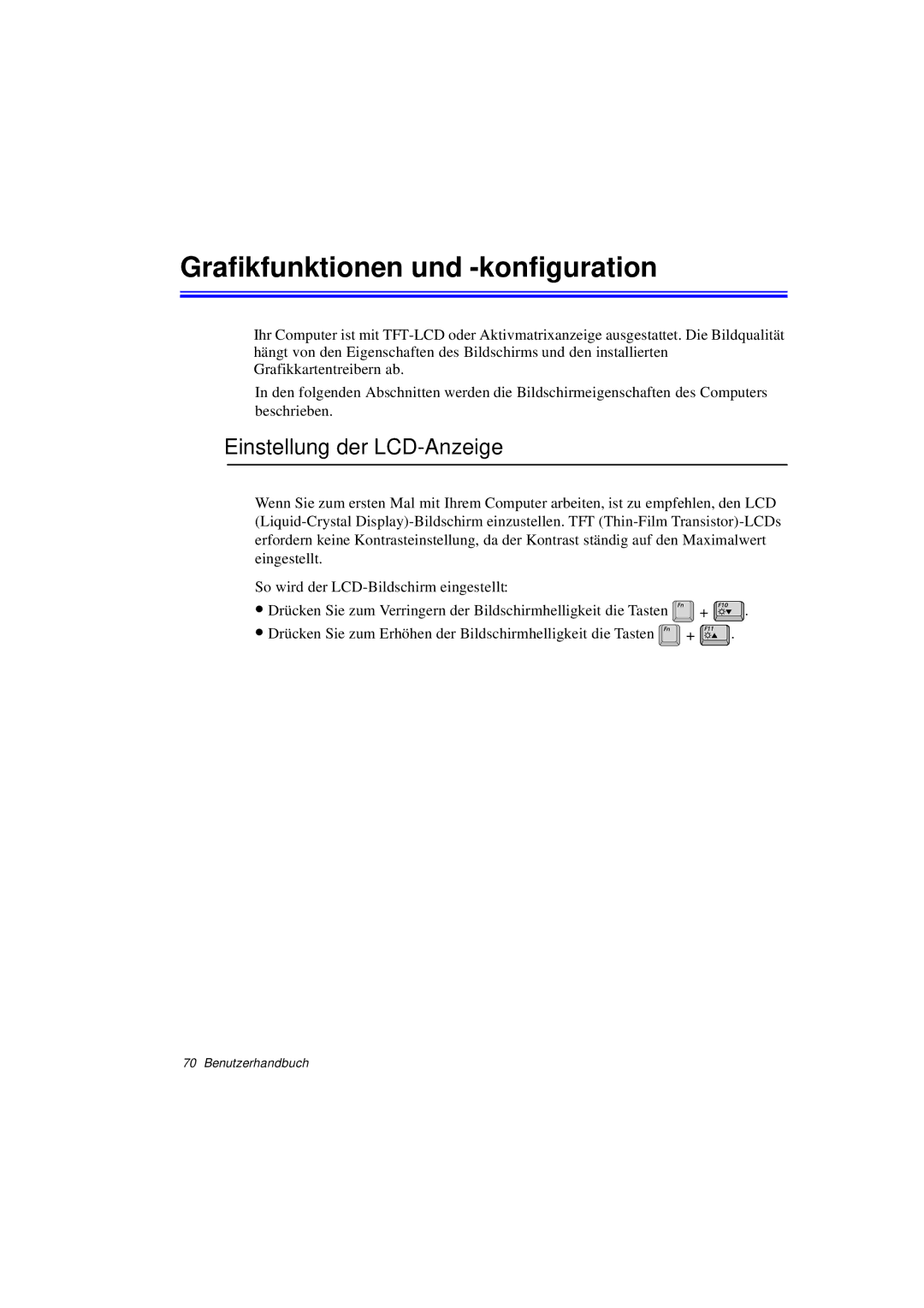 Samsung N760GR2004/SEG, N760GR2003/SEG, N760FS2023/SEG Grafikfunktionen und -konfiguration, Einstellung der LCD-Anzeige 