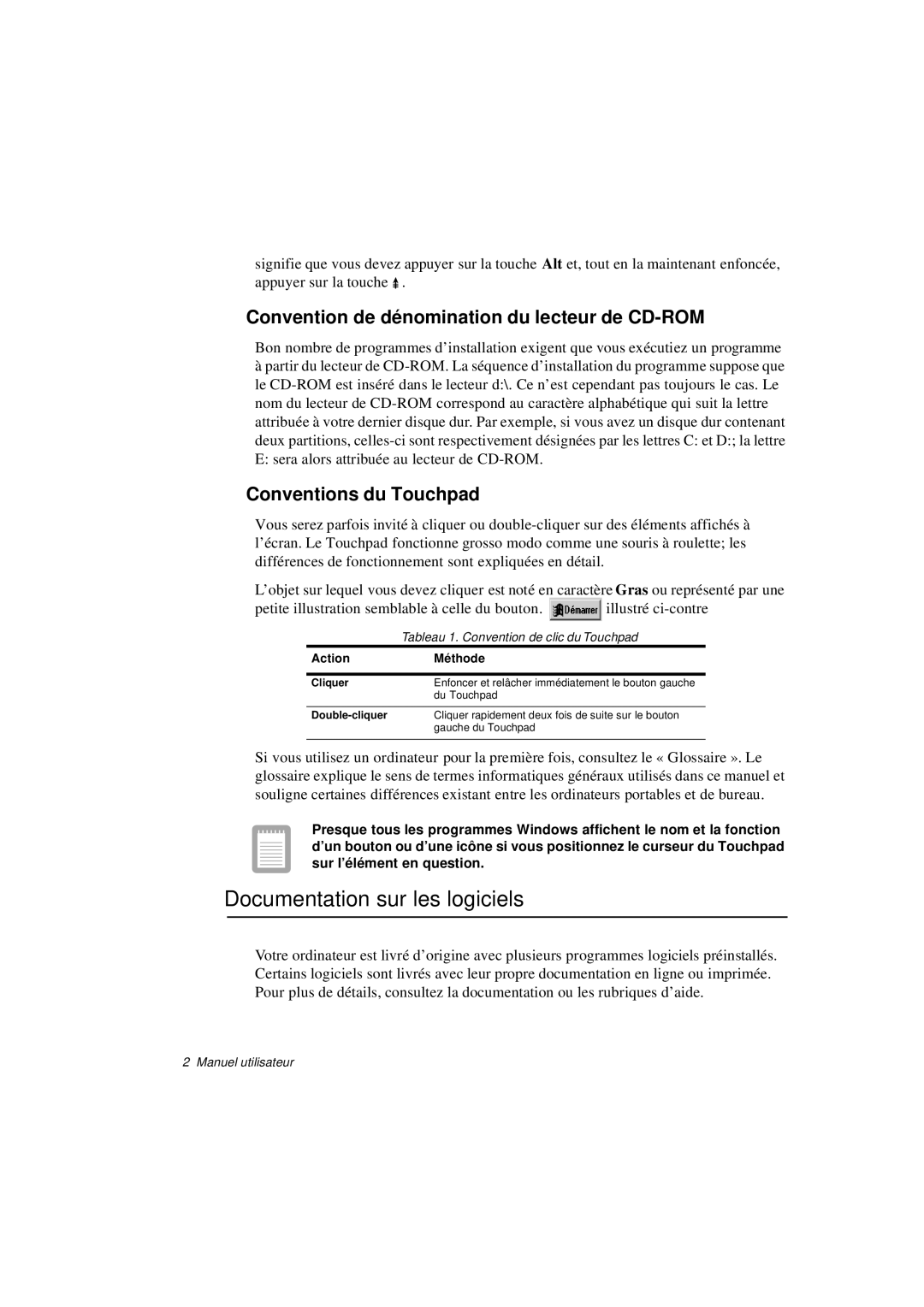 Samsung N760FR2100/SEF, N760PJ2008/SEF Documentation sur les logiciels, Convention de dénomination du lecteur de CD-ROM 