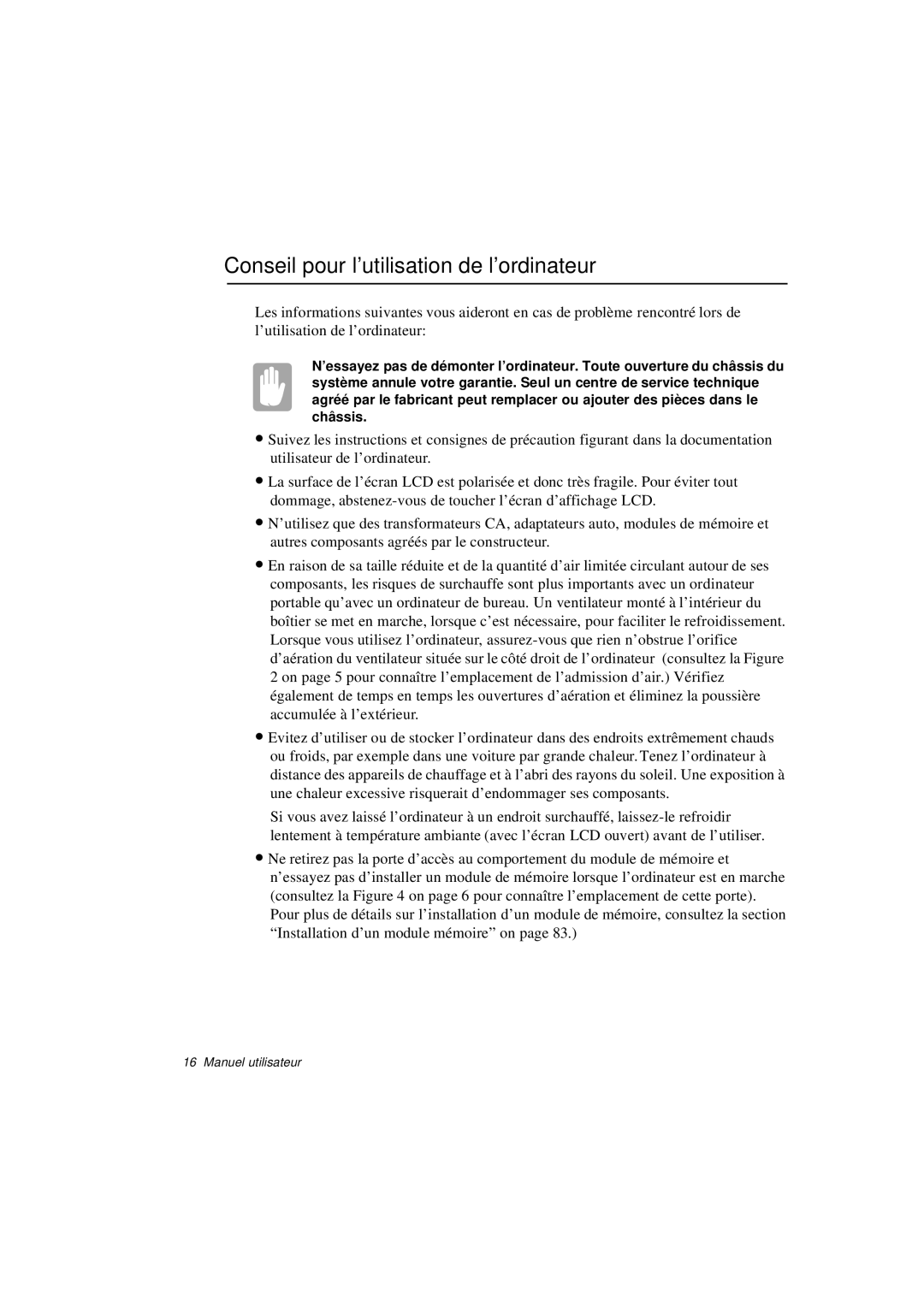 Samsung N760FR2021/SEF, N760PJ2008/SEF, N760PJ2005/SEF, N760GR2Z08/SEF manual Conseil pour l’utilisation de l’ordinateur 