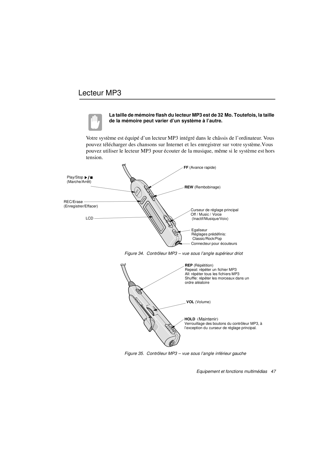 Samsung N760FR2021/SEF, N760PJ2008/SEF, N760PJ2005/SEF, N760GR2Z08/SEF, N760GR2004/SEF, N760FS2024/SEF manual Lecteur MP3, Lcd 