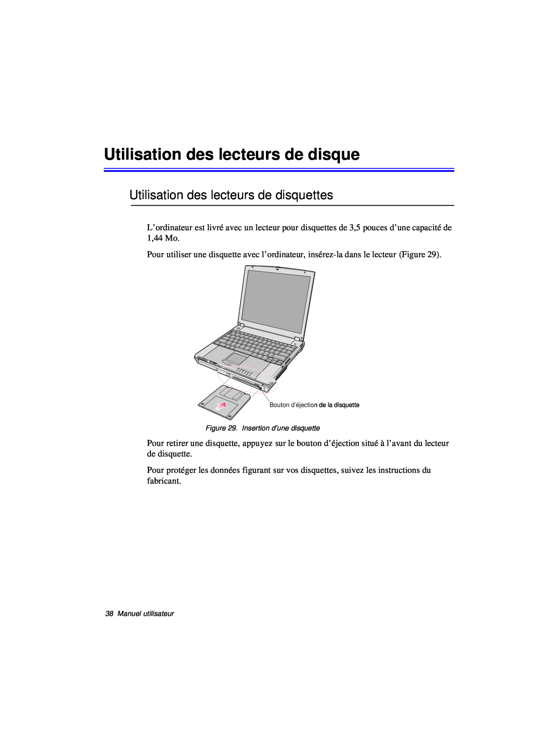 Samsung N760GR2007/SEF, N760PJ2008/SEF, N760PJ2005/SEF, N760GR2Z08/SEF manual Utilisation des lecteurs de disquettes 
