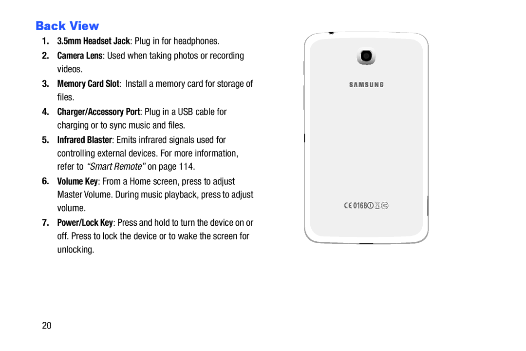 Samsung n/a user manual Back View 