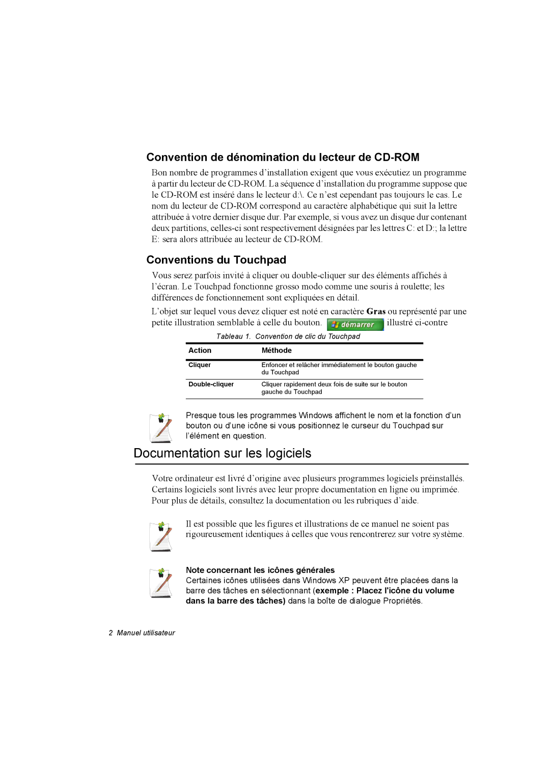 Samsung NA10DH00G5/SEF, NA10AJ0041/SEF Documentation sur les logiciels, Convention de dénomination du lecteur de CD-ROM 