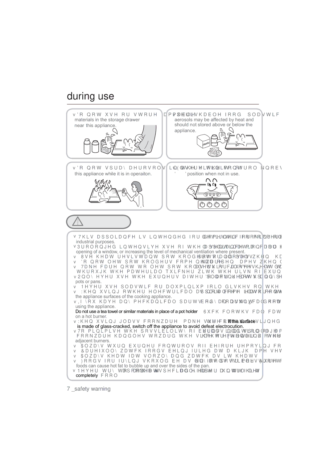 Samsung NA64H3010AS/EG Near this appliance, This appliance while it is in operaiton, QvxuhWkhFrqwuroNqrevDuhLqWkh 