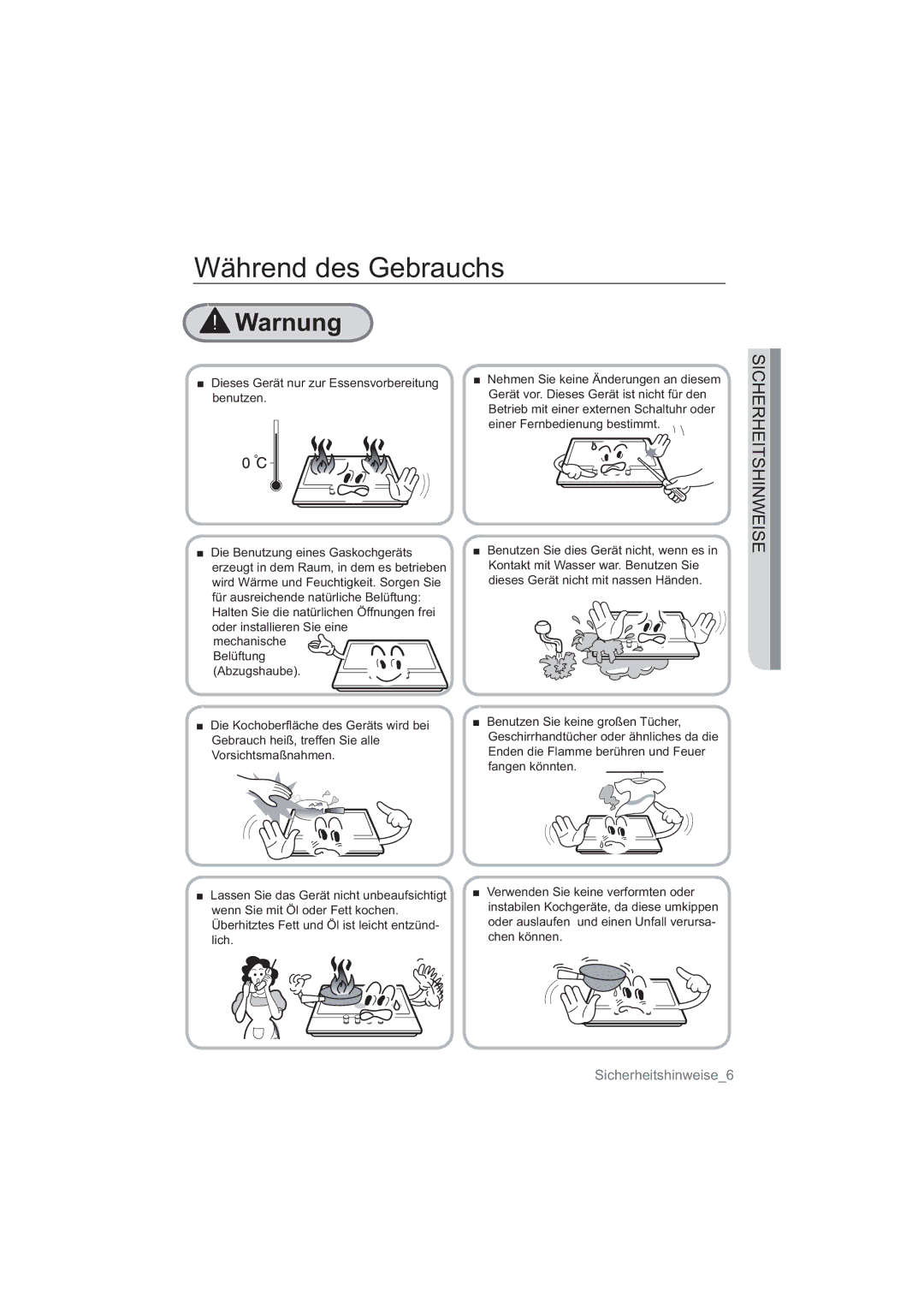 Samsung NA64H3030AS/EG, NA64H3010AS/EG manual Während des Gebrauchs 