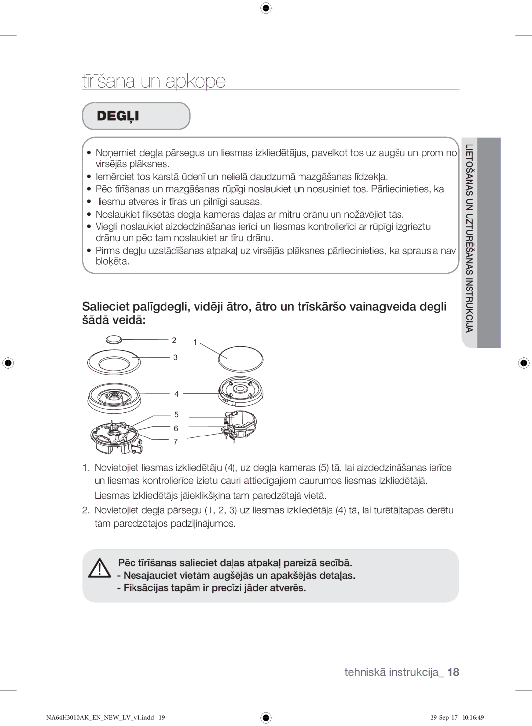 Samsung NA64H3010AK/EO, NA64H3010AS/EO manual Degļi 