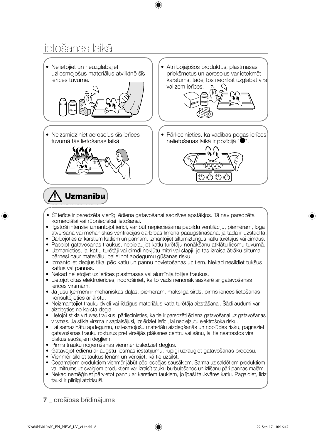 Samsung NA64H3010AS/EO, NA64H3010AK/EO manual Vai zem ierīces 