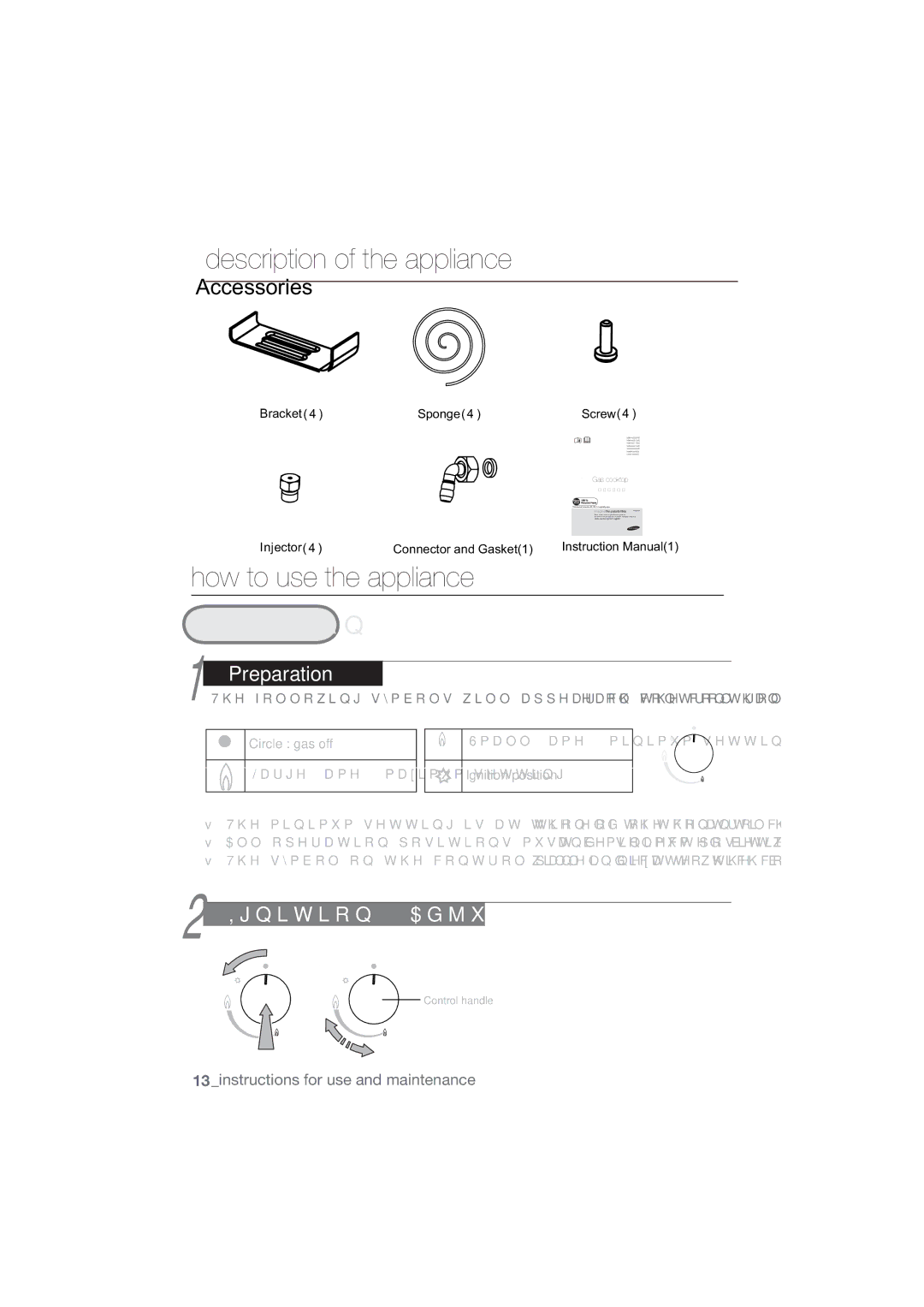 Samsung NA64H3110AS/EF manual How to use the appliance, Accessories 