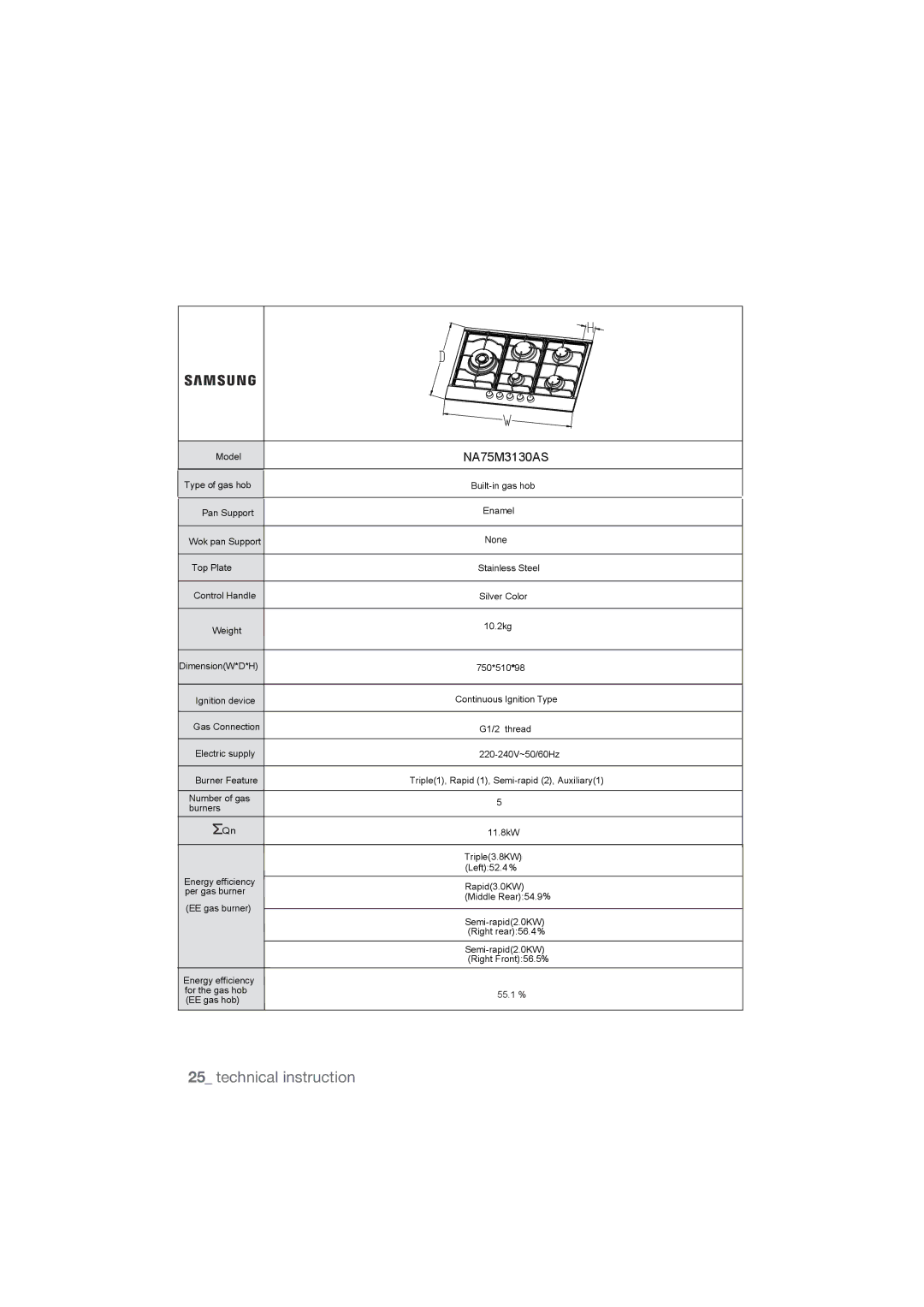 Samsung NA75M3130AS/ET, NA75J3030AS/ET manual 