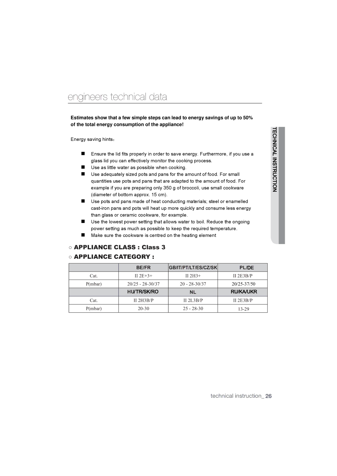 Samsung NA75J3030AS/ET, NA75M3130AS/ET manual $33/,$1&&/$66&ODVV $33/,$1&&$7*25 