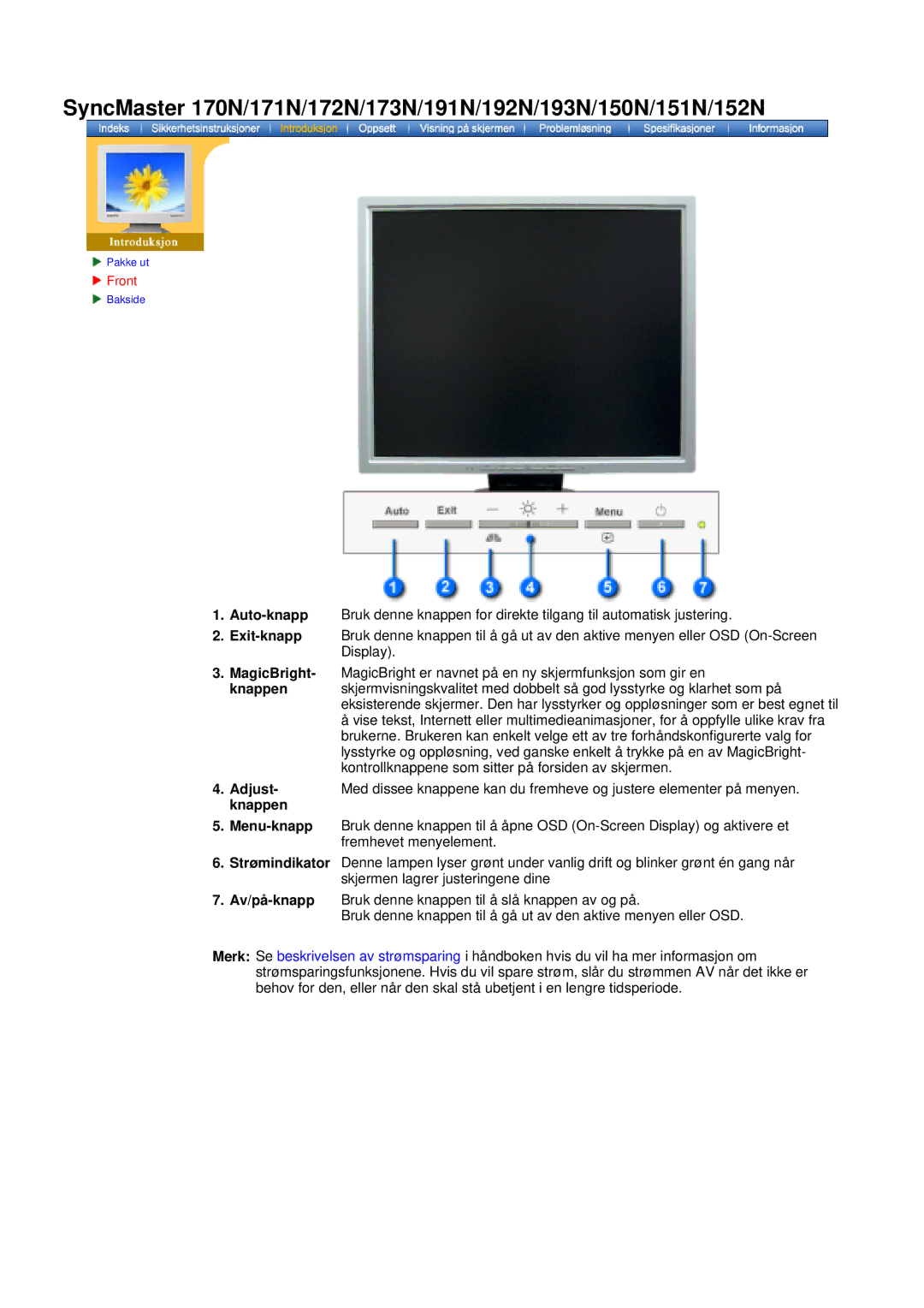 Samsung NB17ASHS/EDC, NB17BSHSQ/EDC, NB19BSHN/EDC manual SyncMaster 170N/171N/172N/173N/191N/192N/193N/150N/151N/152N 