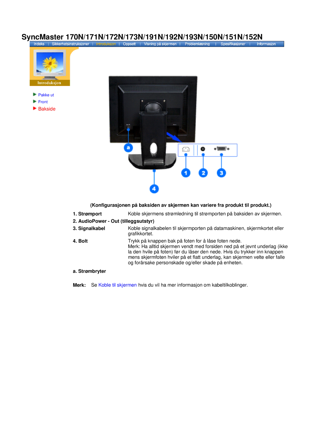 Samsung NB19BSHN/EDC, NB17ASHS/EDC, NB17BSHSQ/EDC manual SyncMaster 170N/171N/172N/173N/191N/192N/193N/150N/151N/152N 