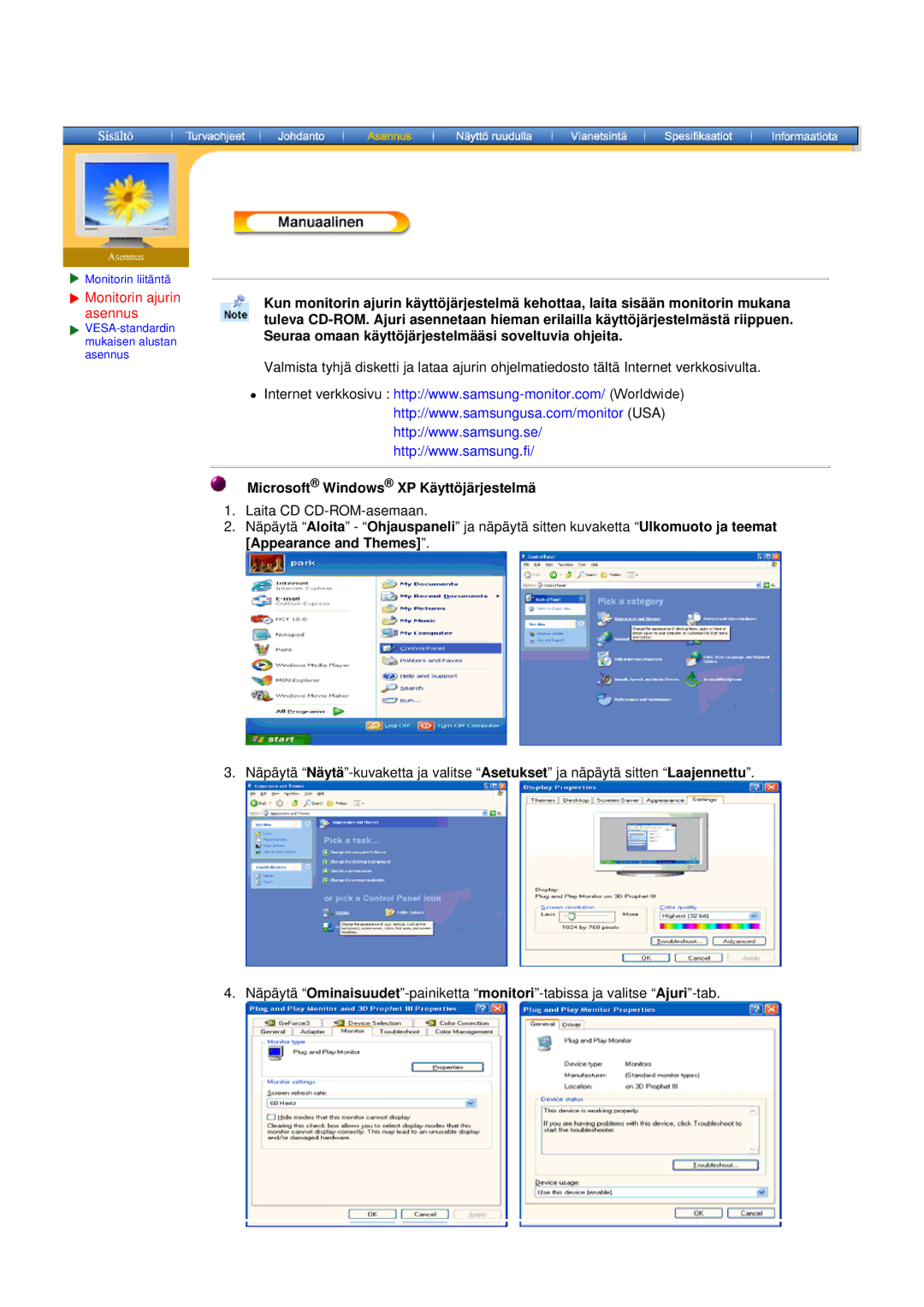 Samsung NB17BSHSQ/EDC, NB17ASHS/EDC, NB19BSHN/EDC, NB17BSPSQ/EDC manual Microsoft Windows XP Käyttöjärjestelmä 