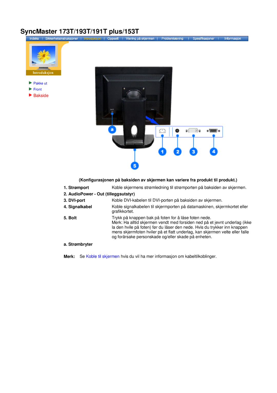 Samsung NB17BSPSQ/EDC, NB17BSHSQ/EDC manual AudioPower Out tilleggsutstyr, Grafikkortet, Strømbryter 