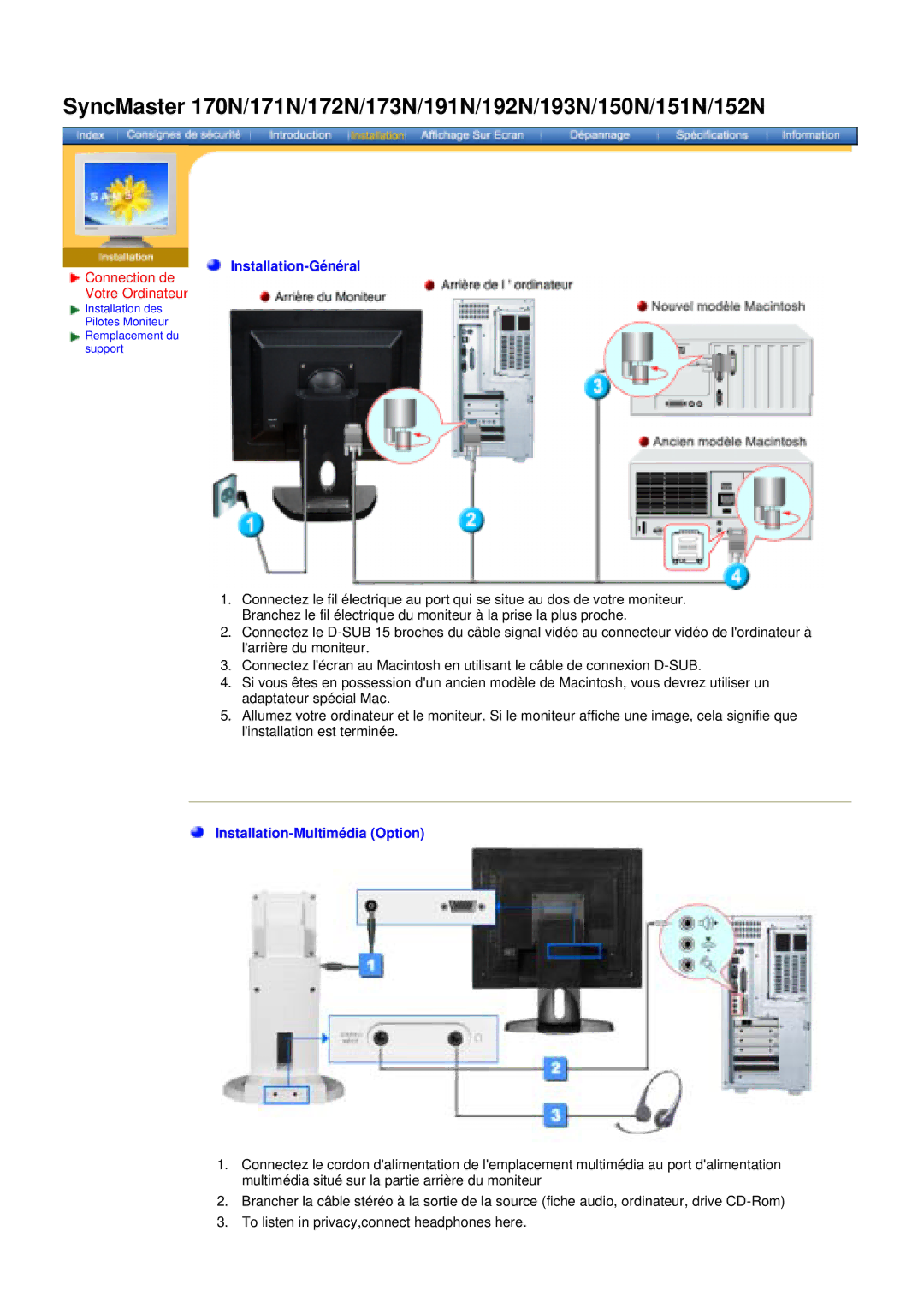 Samsung NB17BSPS/EDC, NB17BSPSV/EDC, NB17BSPSD/EDC manual SyncMaster 170N/171N/172N/173N/191N/192N/193N/150N/151N/152N 