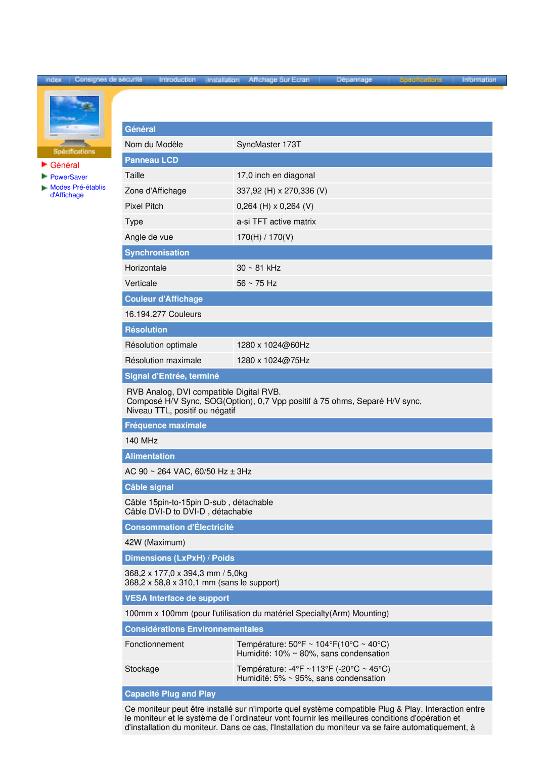 Samsung NB15BSHS/EDC, NB17BSPSV/EDC, NB17BSPSD/EDC, NB17BSHSD/EDC, NB19BSHB/EDC, NB19BSHS/EDC, NB19ASHS/EDC manual Général 