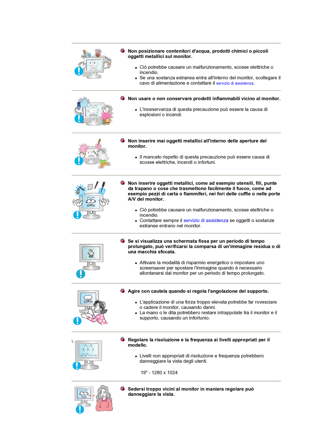 Samsung NB19PSHSB/EDC manual Agire con cautela quando si regola langolazione del supporto 