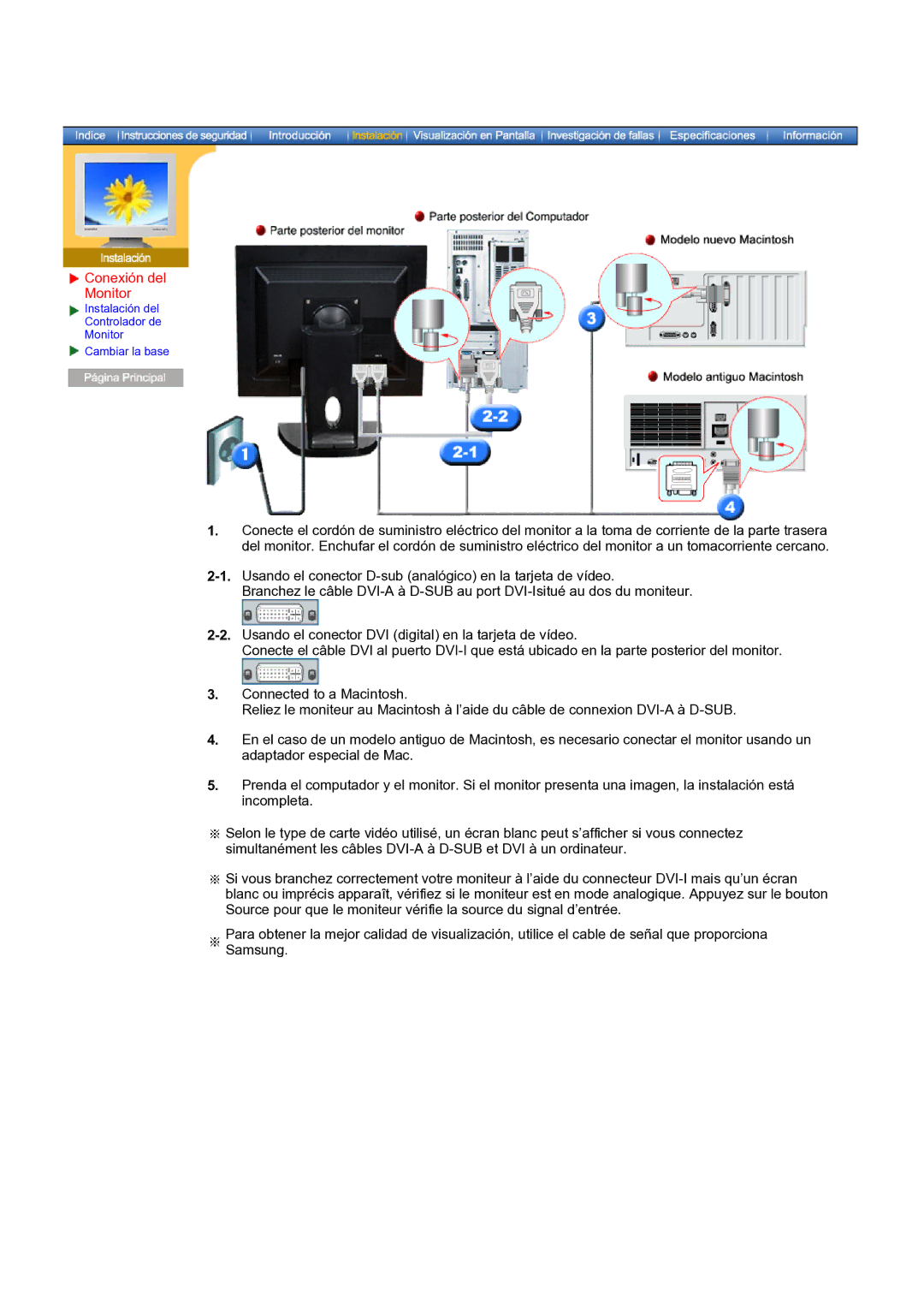 Samsung NB19PSHSB/EDC manual Conexión del Monitor 