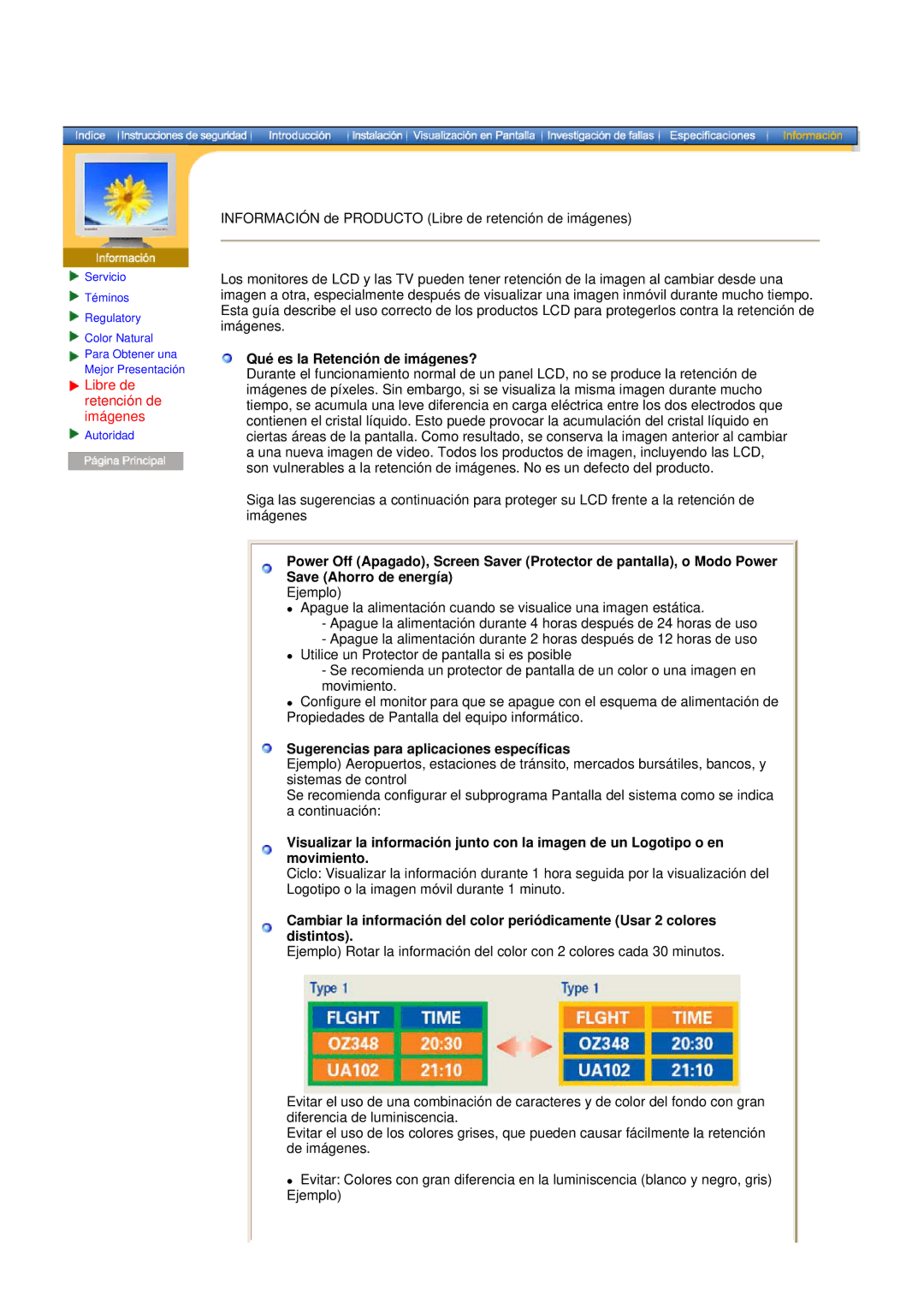 Samsung NB19PSHSB/EDC manual Libre de retención de imágenes, Qué es la Retención de imágenes? 