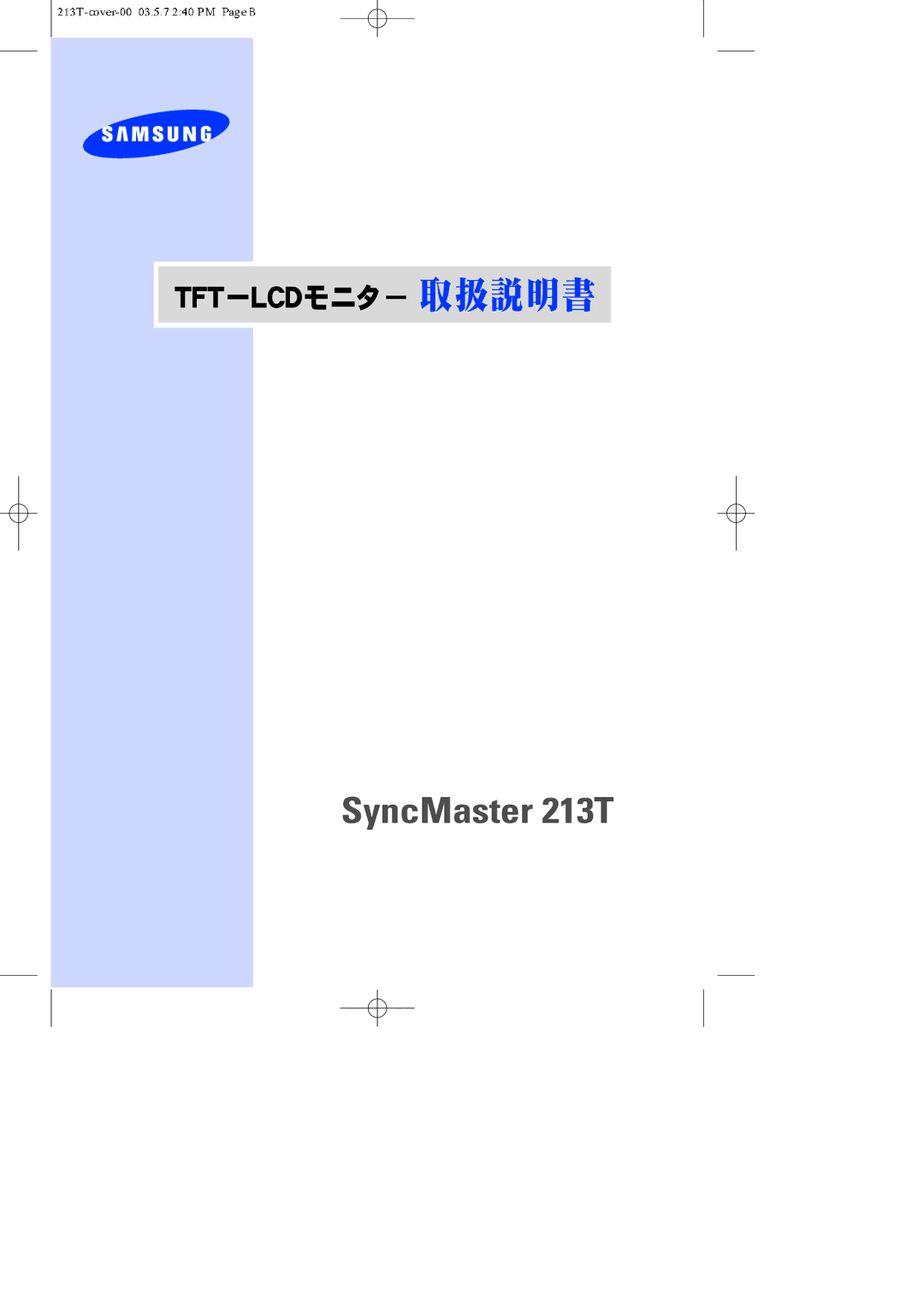 Samsung NB21BSAS/XSJ manual SyncMaster 213T 