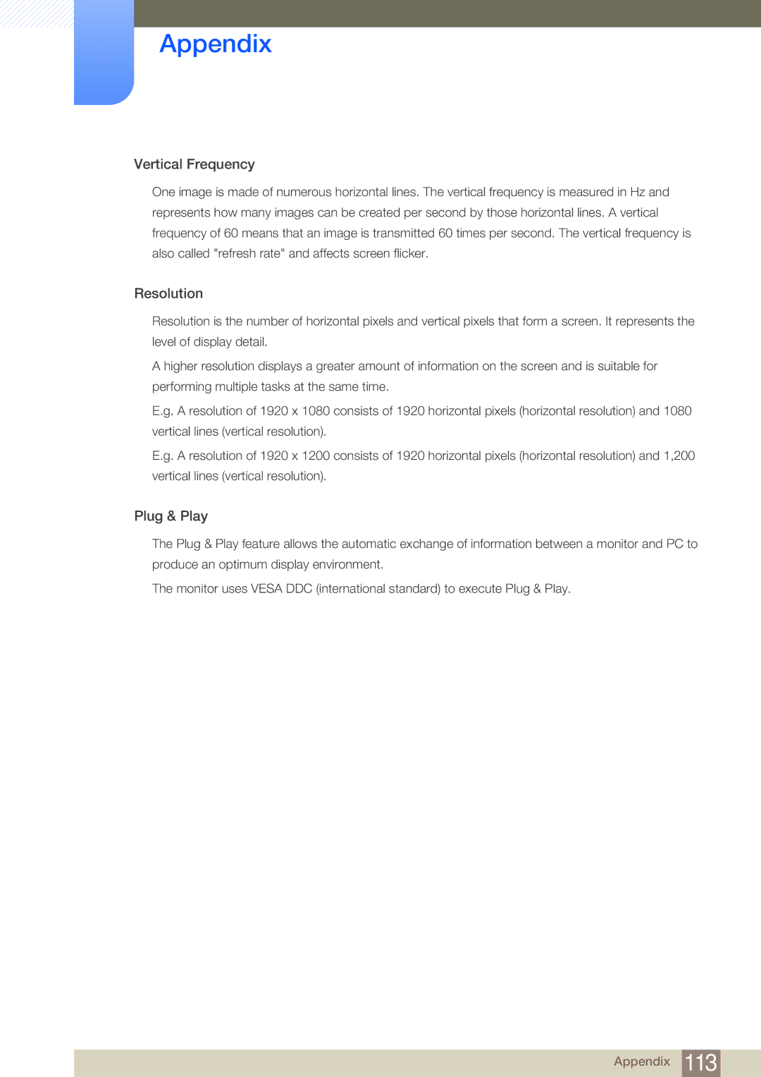 Samsung NC191, NC190-T, NC241T user manual Vertical Frequency 