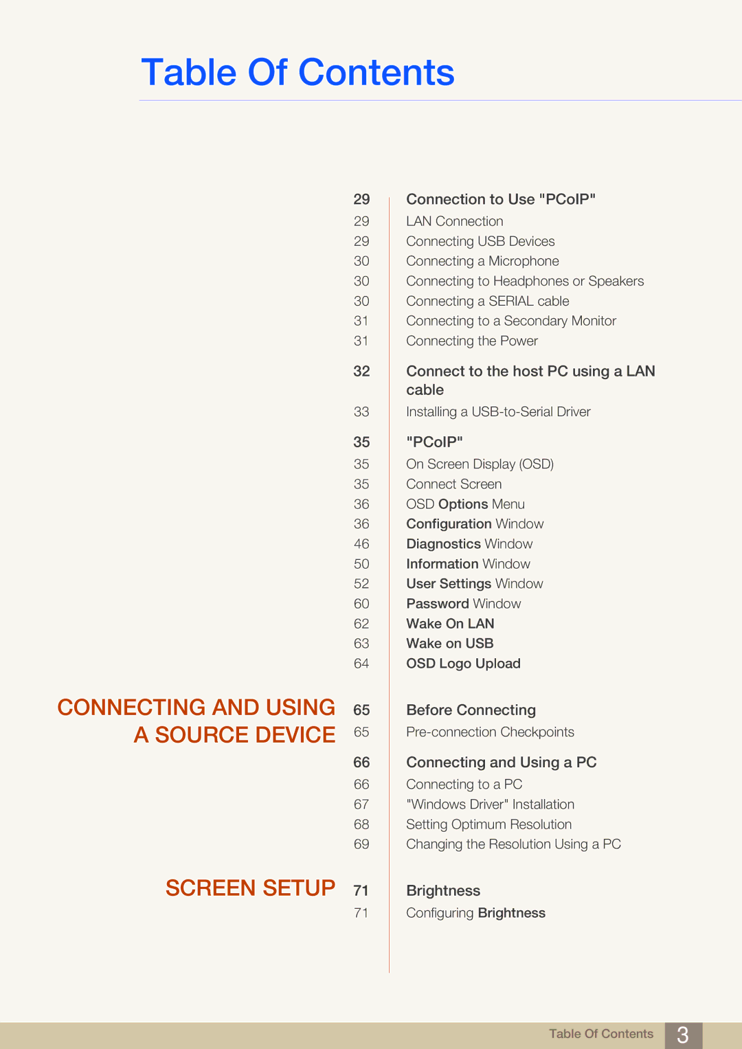 Samsung NC241T, NC190-T, NC191 user manual Connecting and Using 65 a Source Device Screen Setup 