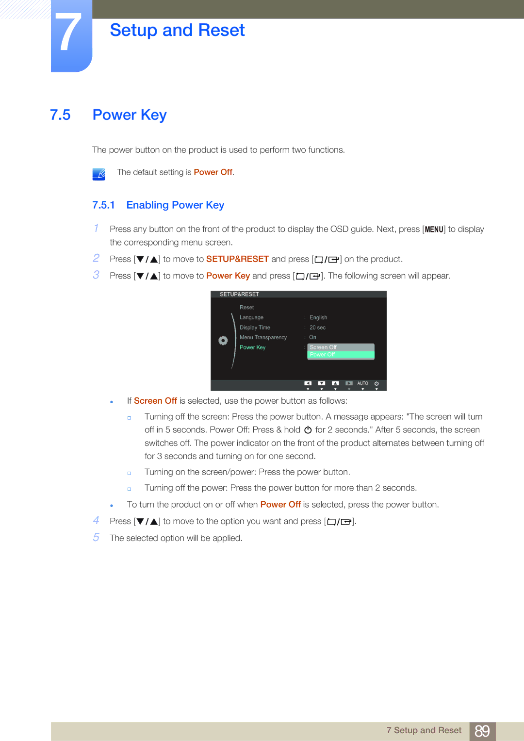 Samsung NC191, NC190-T, NC241T user manual Enabling Power Key 