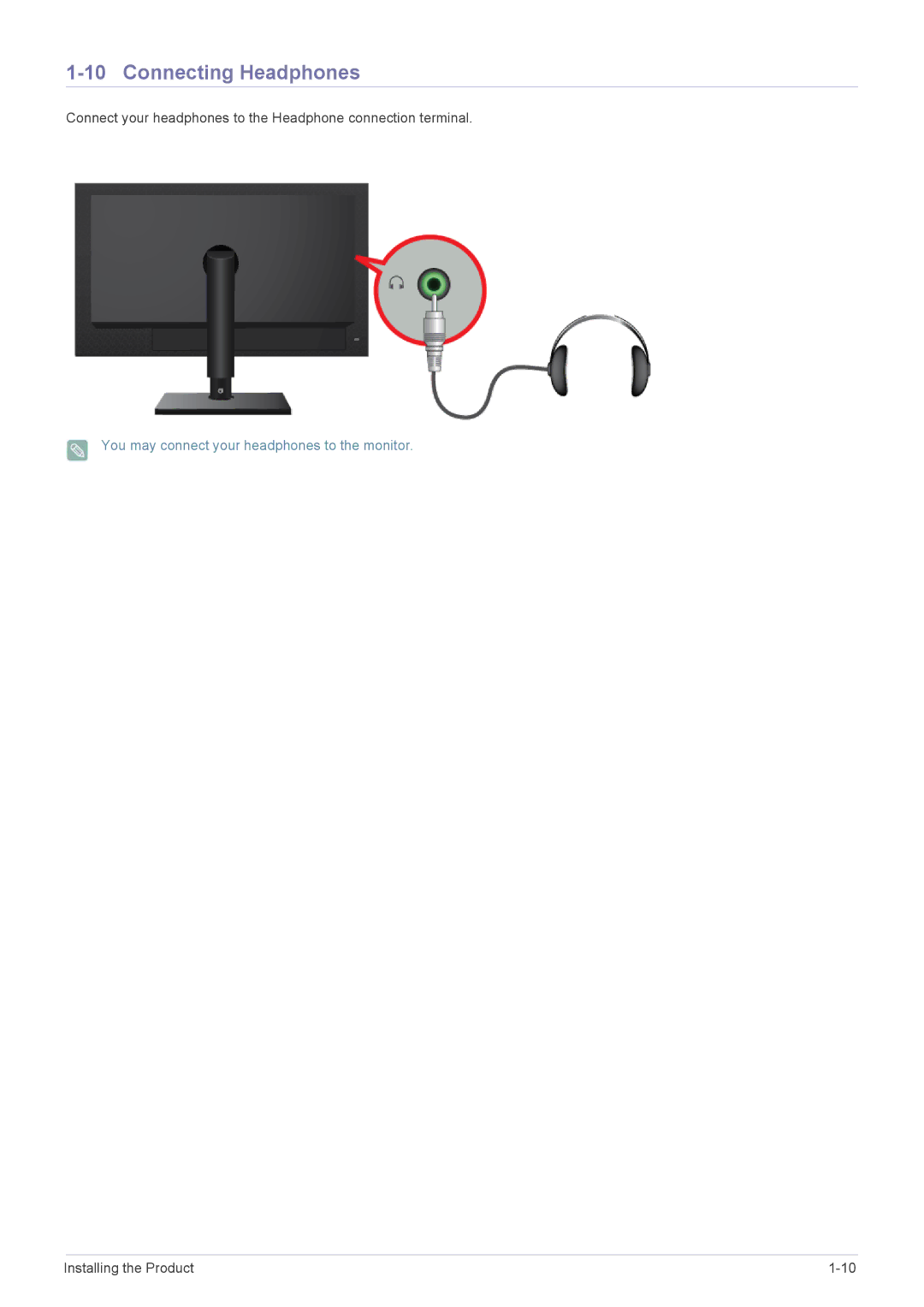 Samsung NC190 quick start Connecting Headphones 