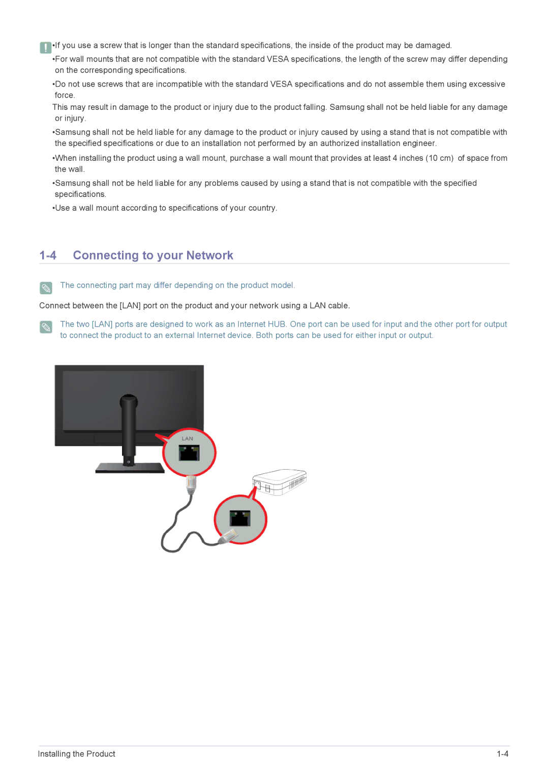 Samsung NC190 quick start Connecting to your Network 