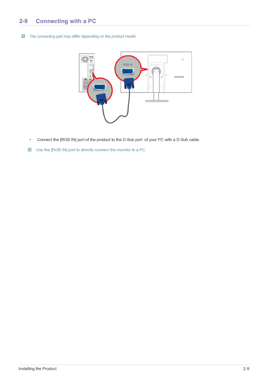 Samsung NC220P user manual Connecting with a PC 