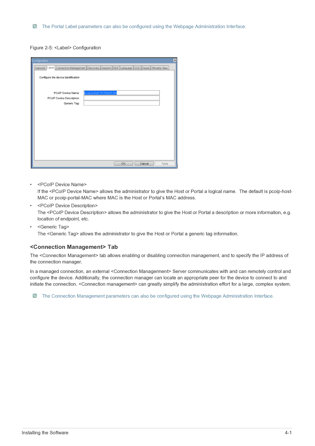 Samsung NC220P user manual Connection Management Tab 