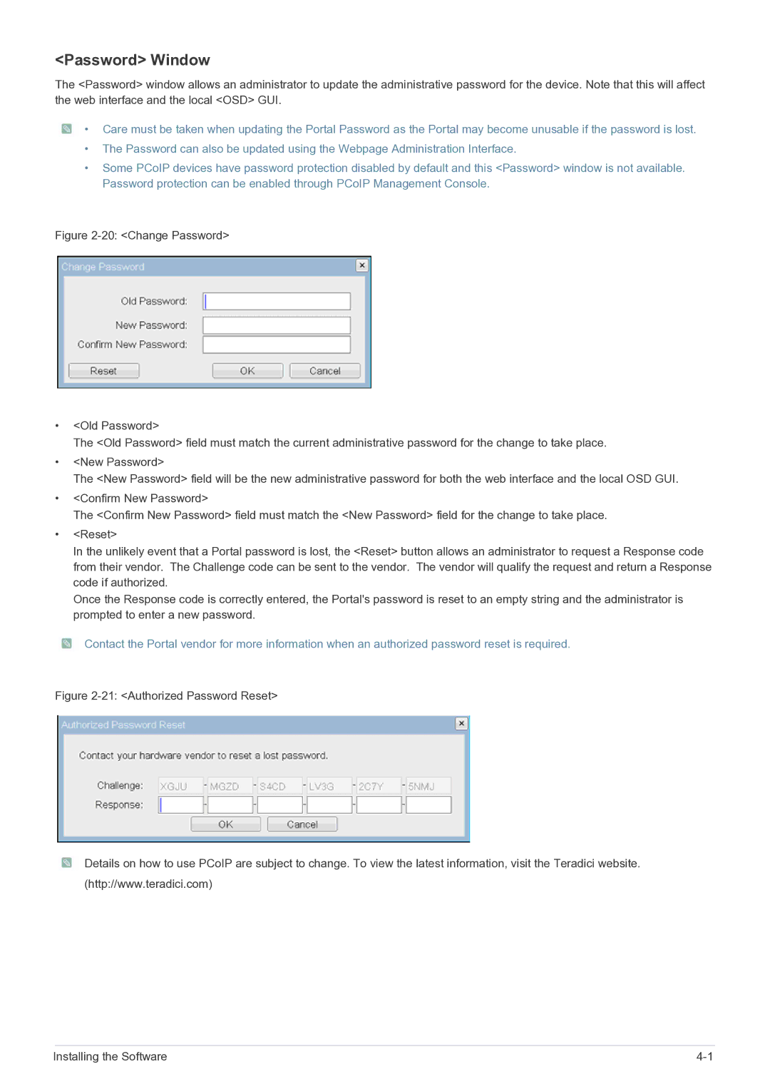 Samsung NC220P user manual Password Window, Authorized Password Reset Installing the Software 