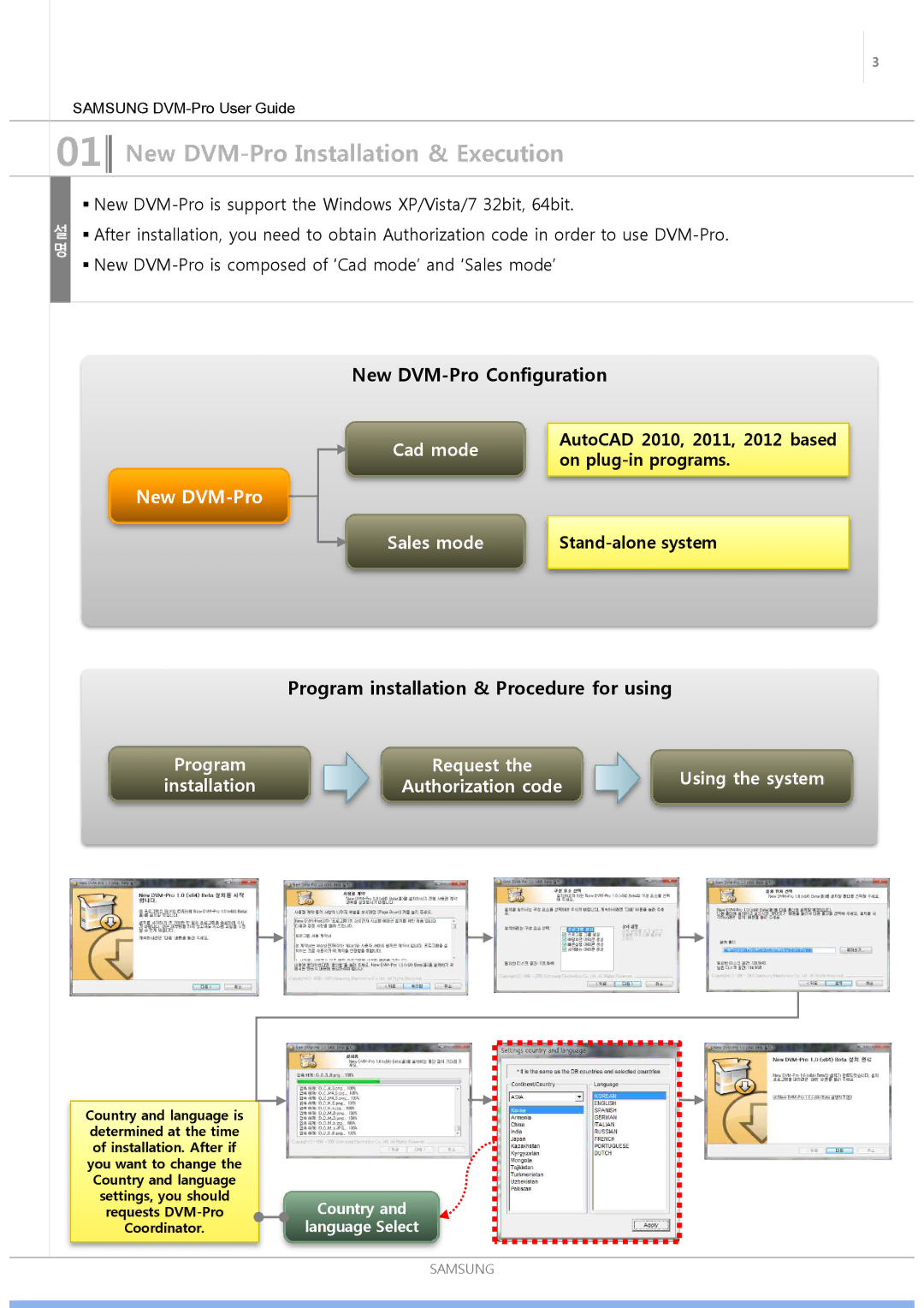 Samsung ND0834HXB1 user manual New DVM-Pro Installation & Execution 