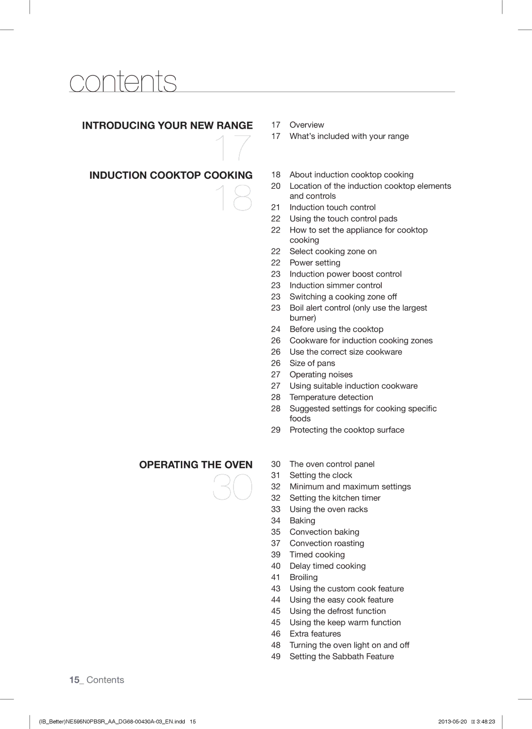 Samsung NE595N0PBSR user manual Contents 