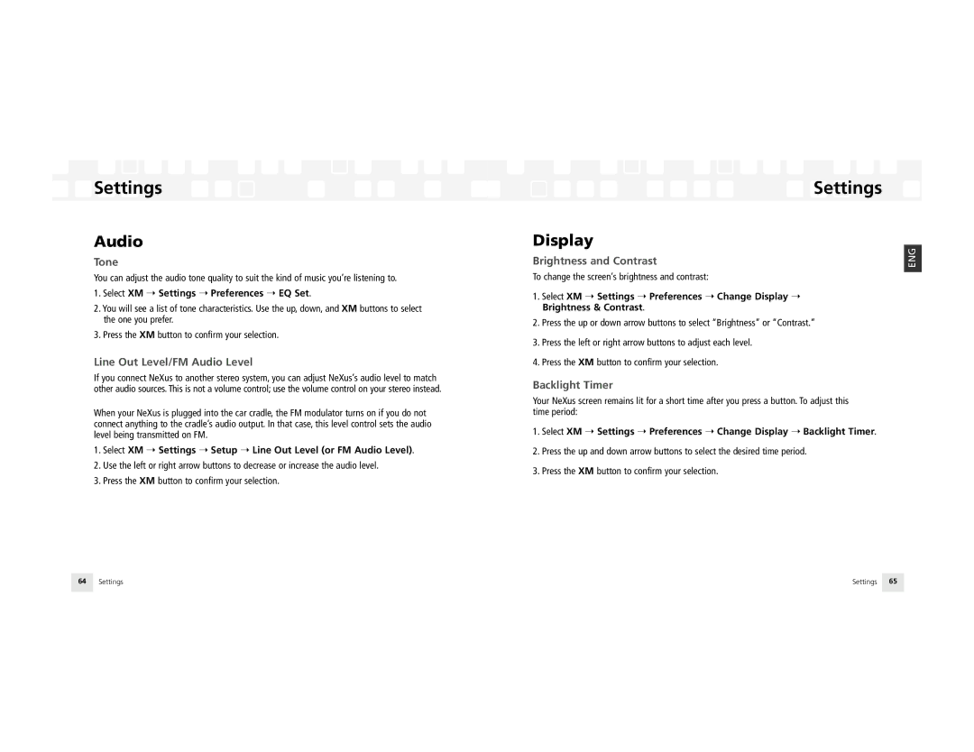 Samsung NeXus 25 manual Audio, Display 