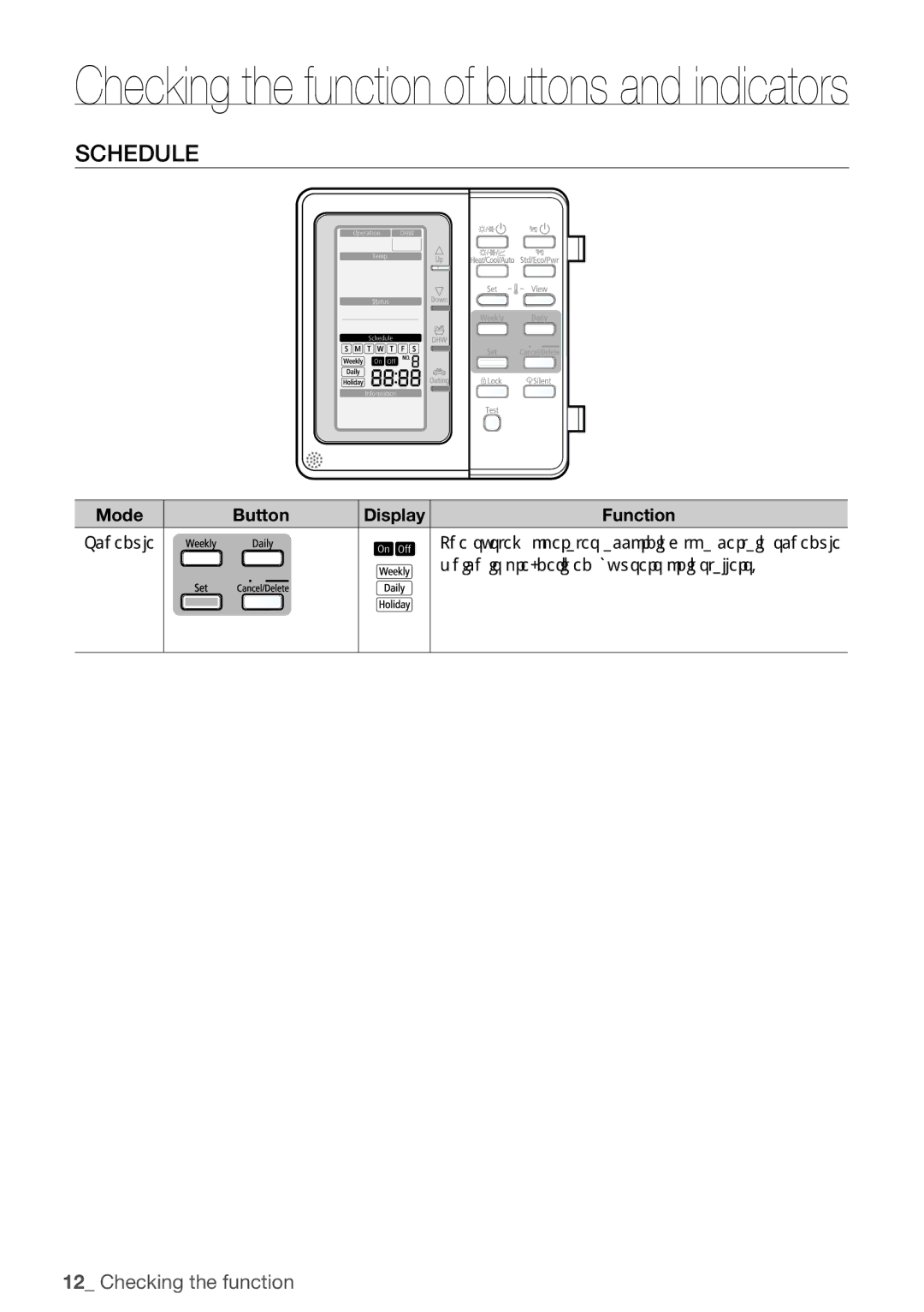 Samsung NH200WHXES, NH160PHXEA, NH080PHXEA, NH300WHXEA, NH200WHXEA, NH300WHXES user manual Schedule 