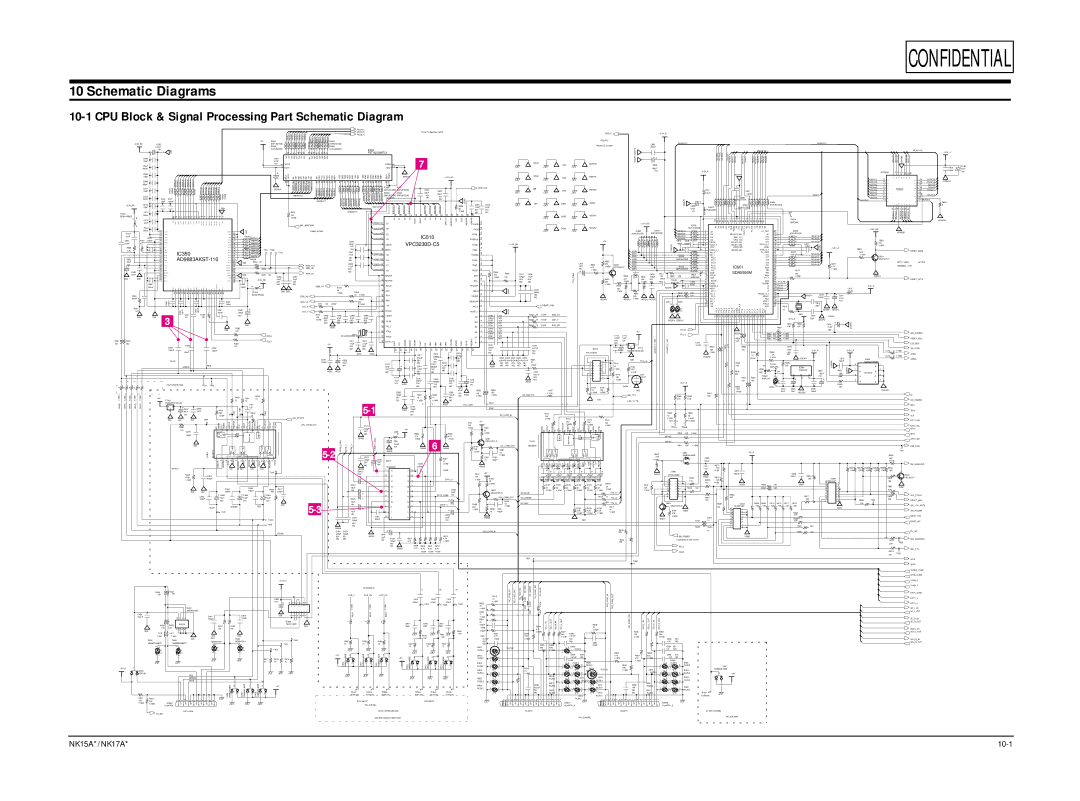 Samsung NK17A specifications Schematic Diagrams, CPU Block & Signal Processing Part Schematic Diagram 